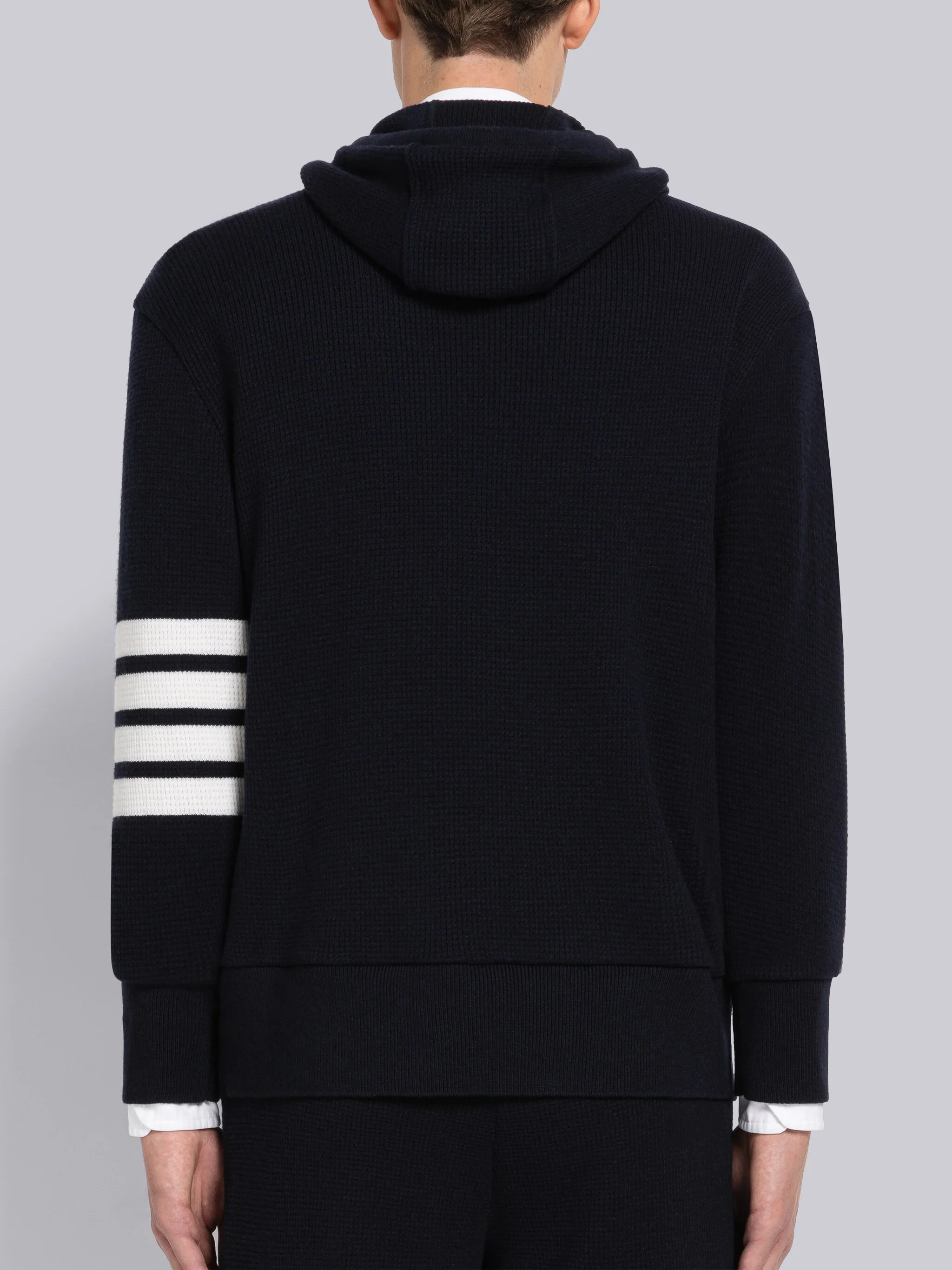 CASHMERE WAFFLE 4-BAR HOODIE PULLOVER