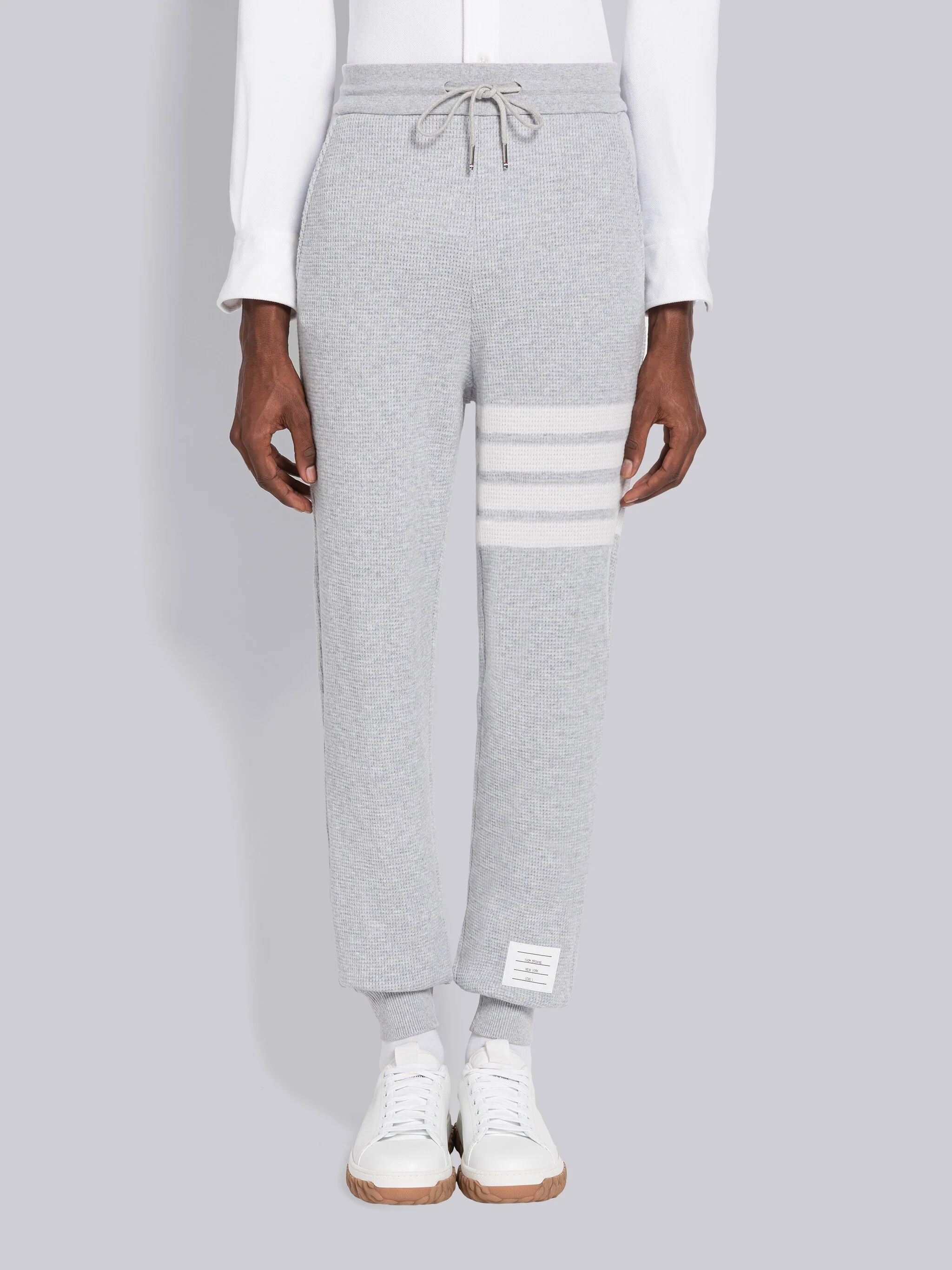 CASHMERE WAFFLE 4-BAR SWEATPANTS