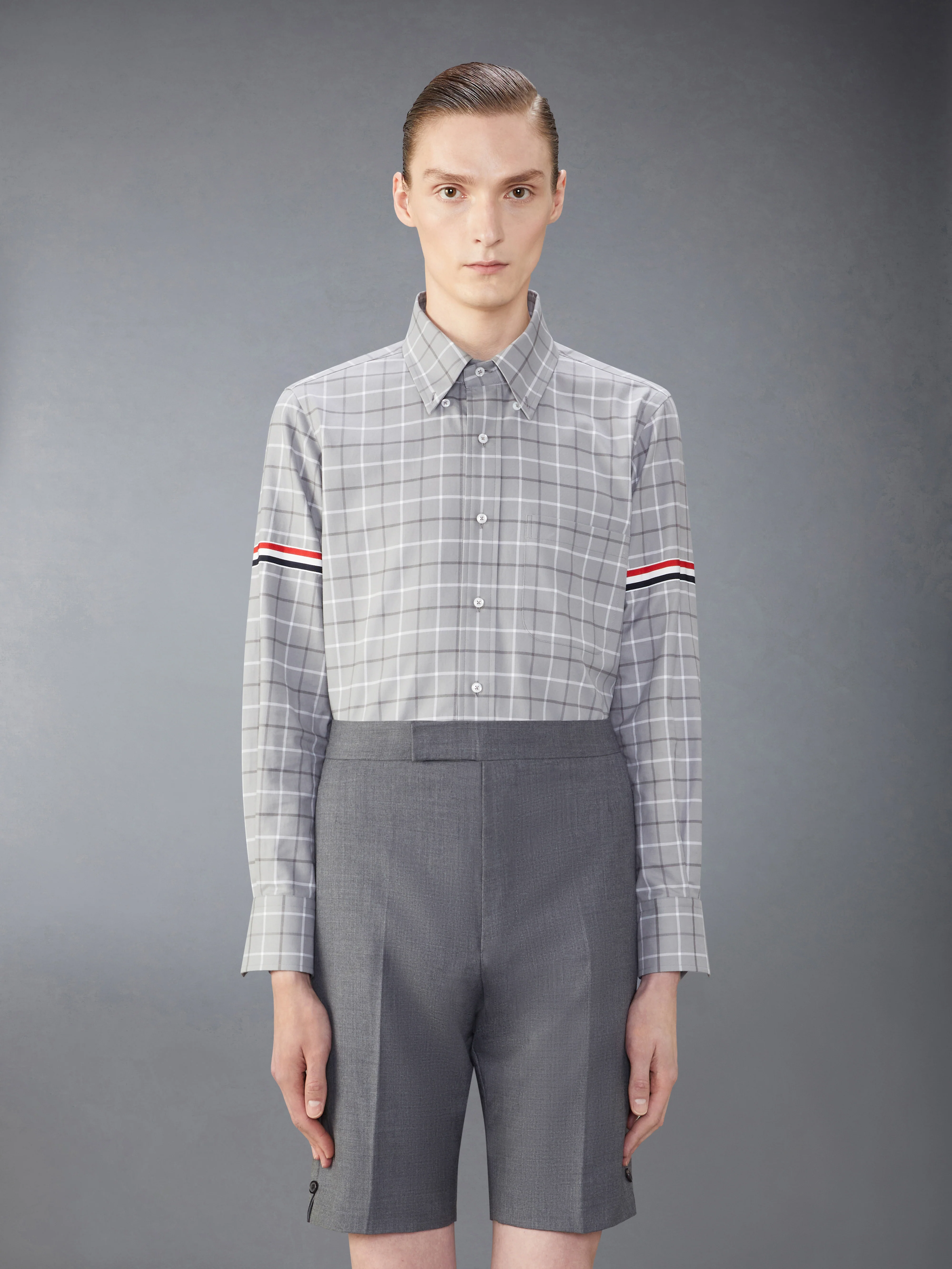 CHECK COTTON FLANNEL ARMBAND SHIRT