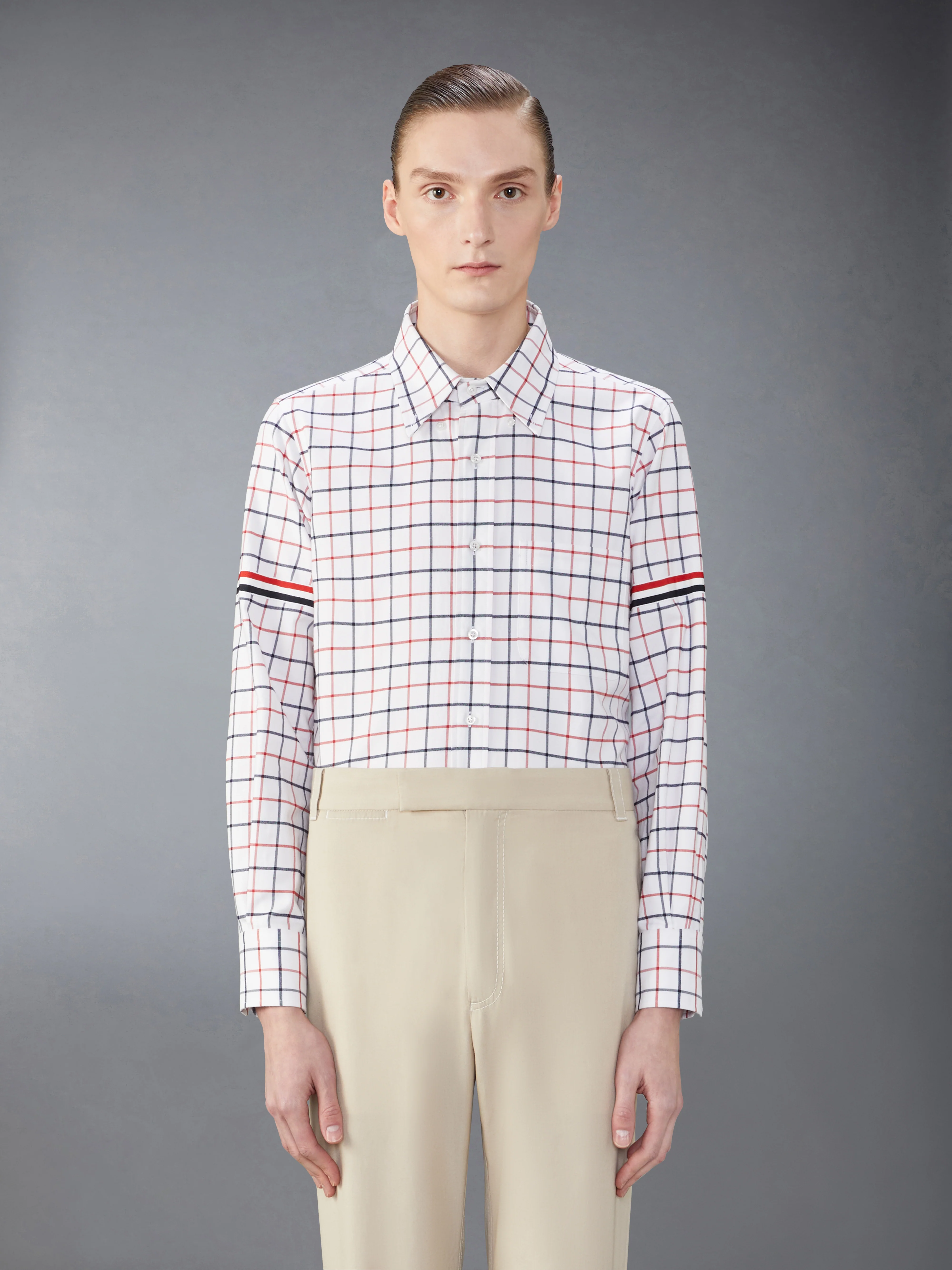 CHECK COTTON FLANNEL ARMBAND SHIRT