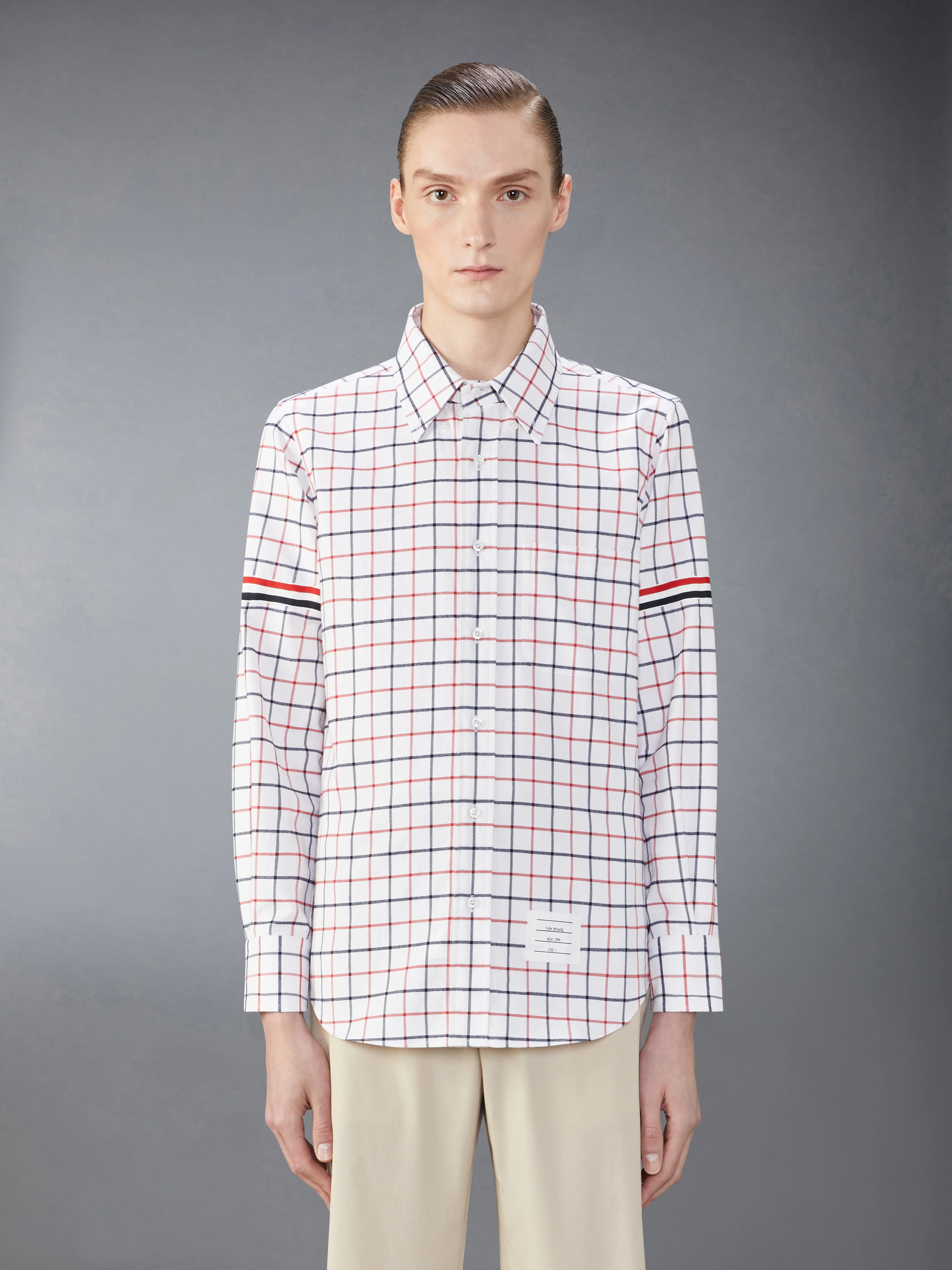 CHECK COTTON FLANNEL ARMBAND SHIRT
