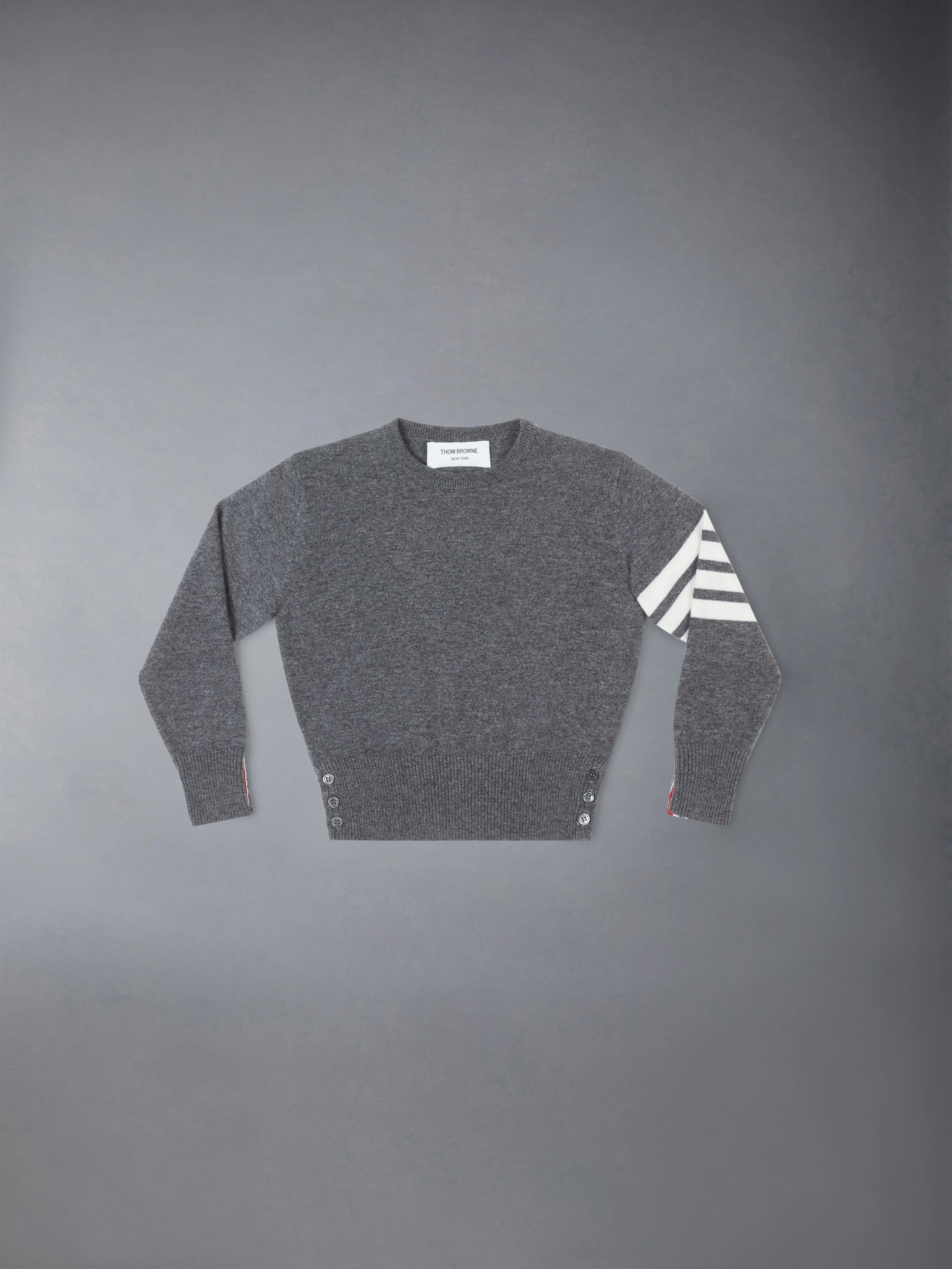CHILDREN'S CASHMERE 4-BAR CLASSIC CREWNECK PULLOVER