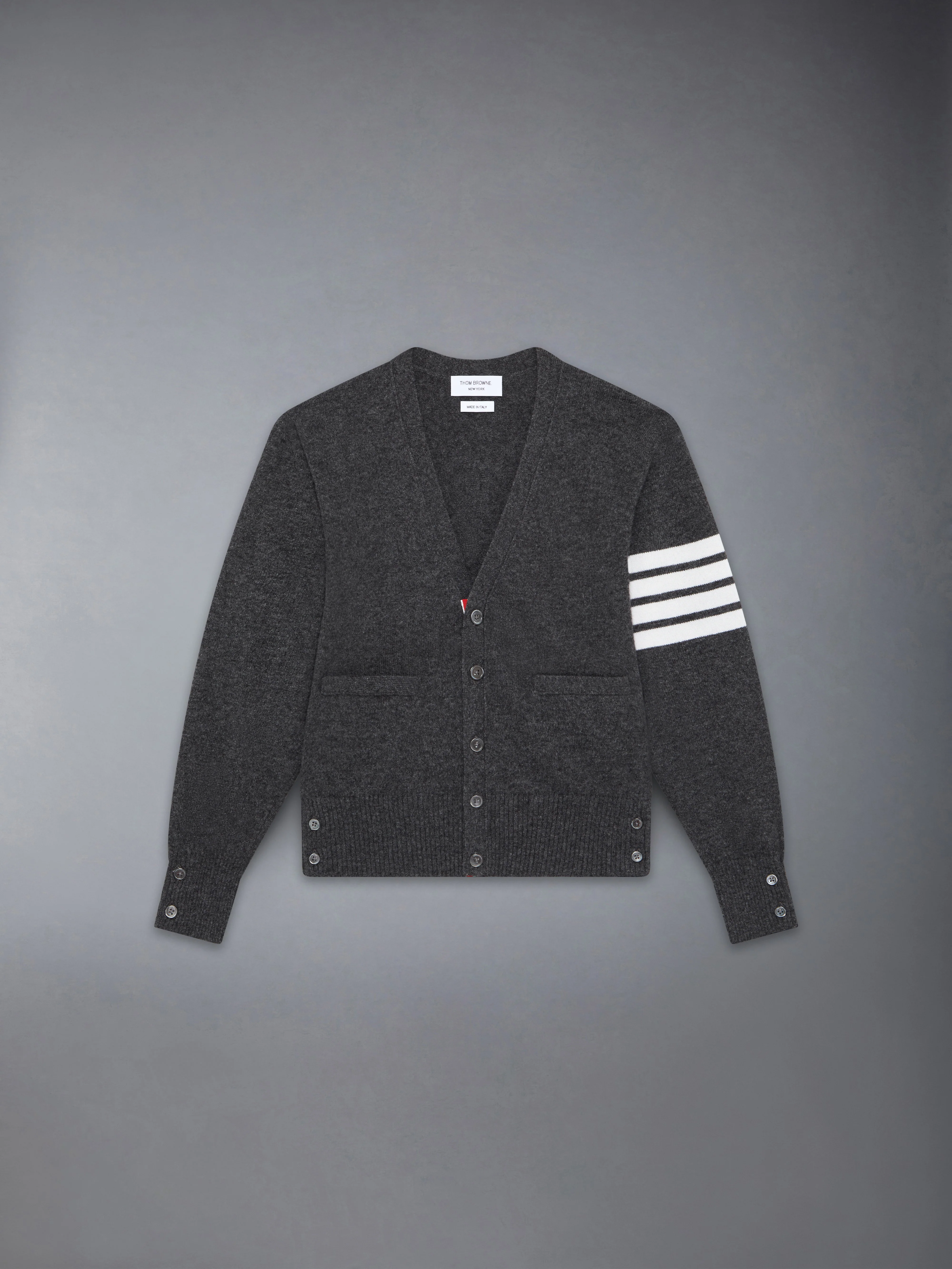 Children's Cashmere 4-Bar V-Neck Cardigan