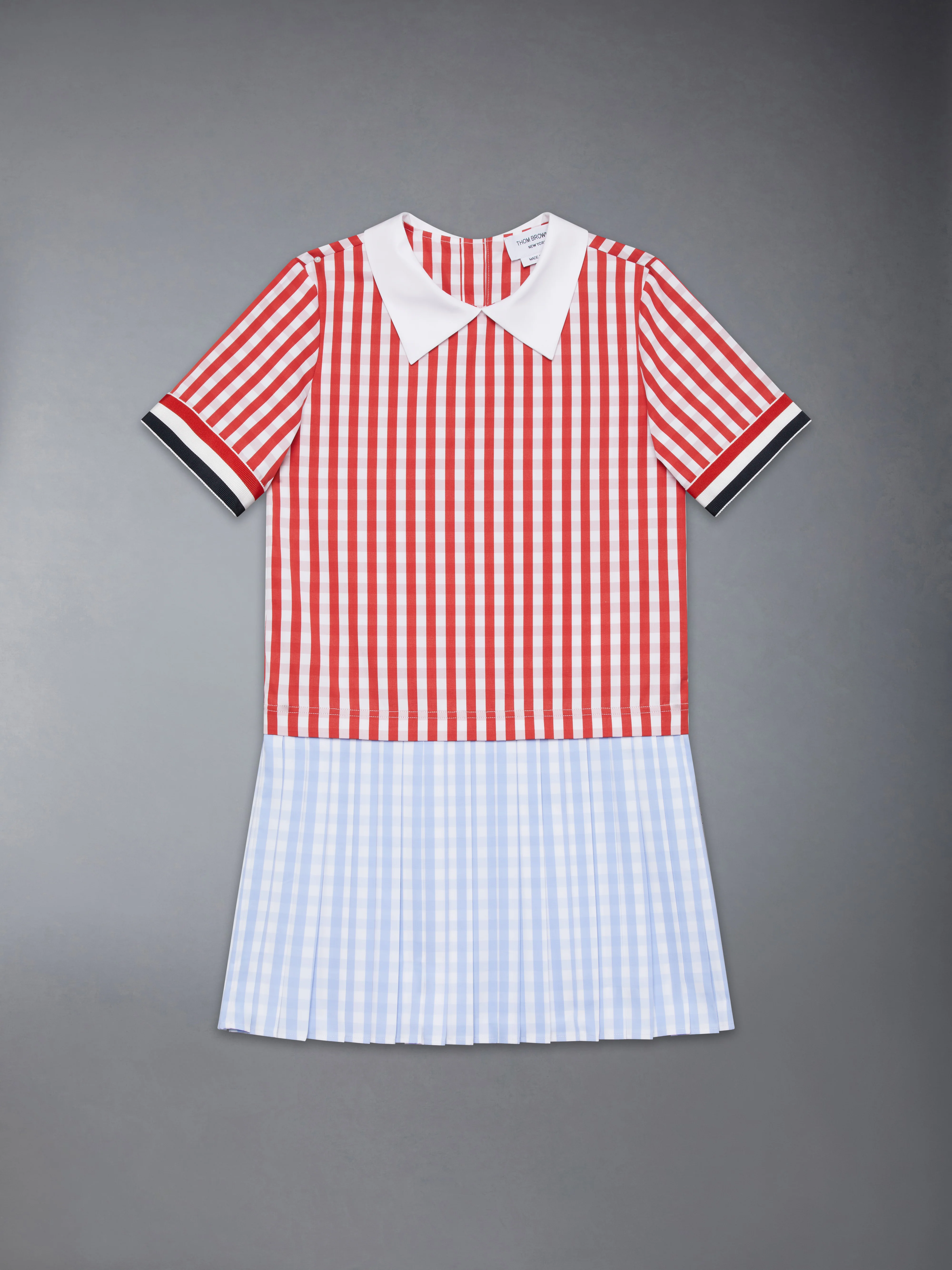 CHILDREN'S GINGHAM CHECK POPLIN PLEAT DRESS