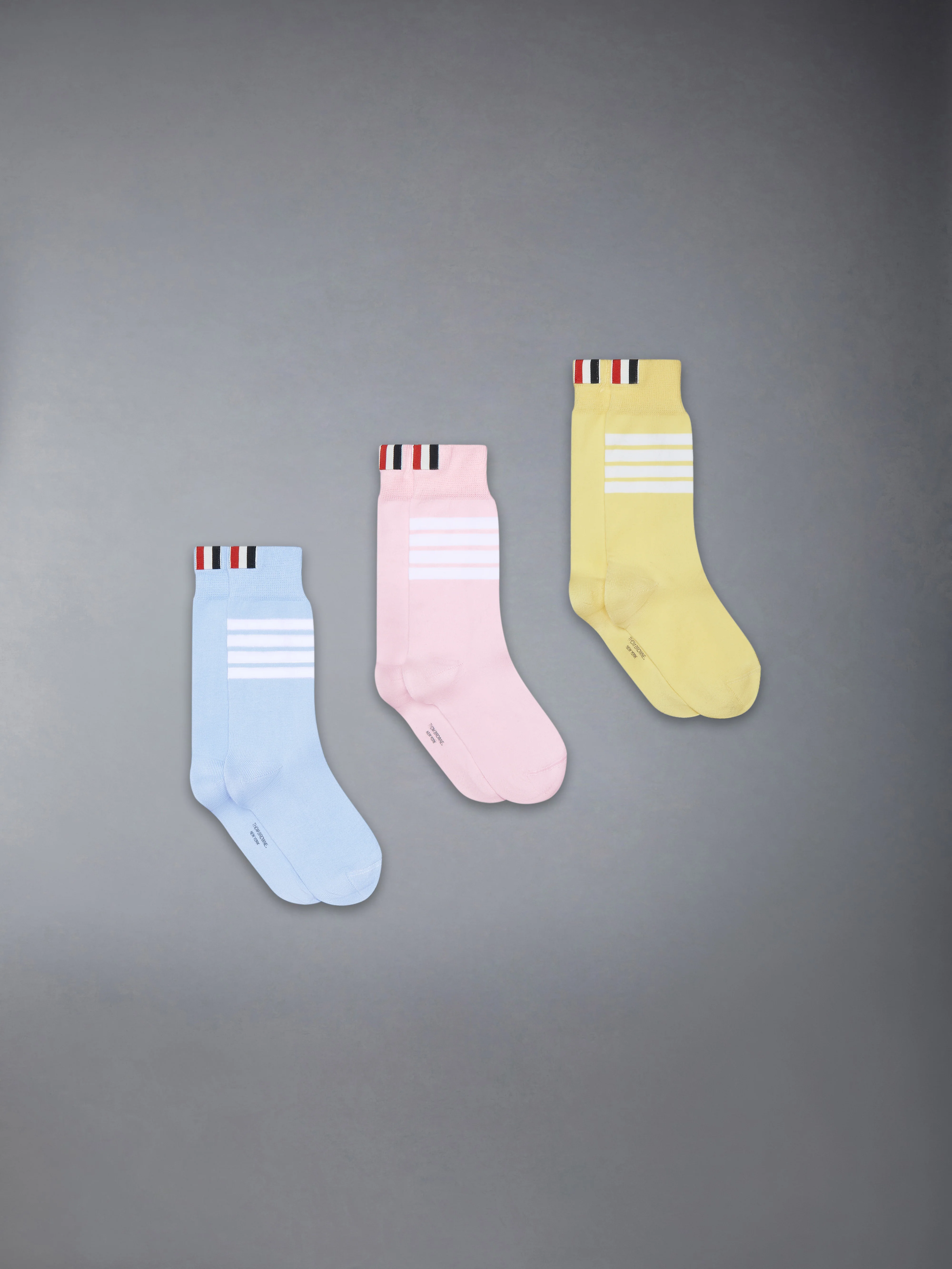 CHILDREN'S COTTON 3-PACK 4-BAR KNEE HIGH SOCKS