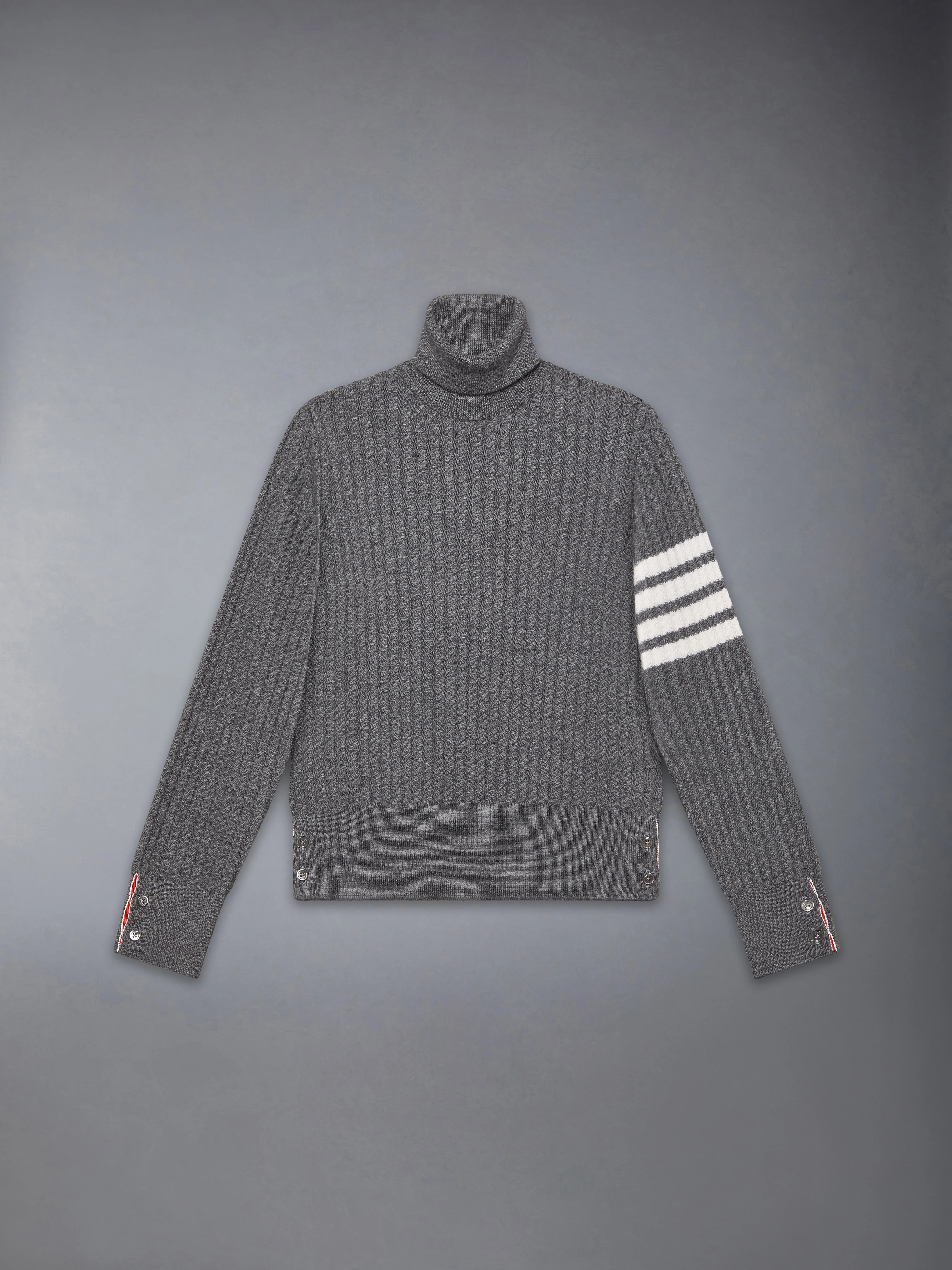 CHILDREN'S WOOL CABLE KNIT 4-BAR TURTLENECK