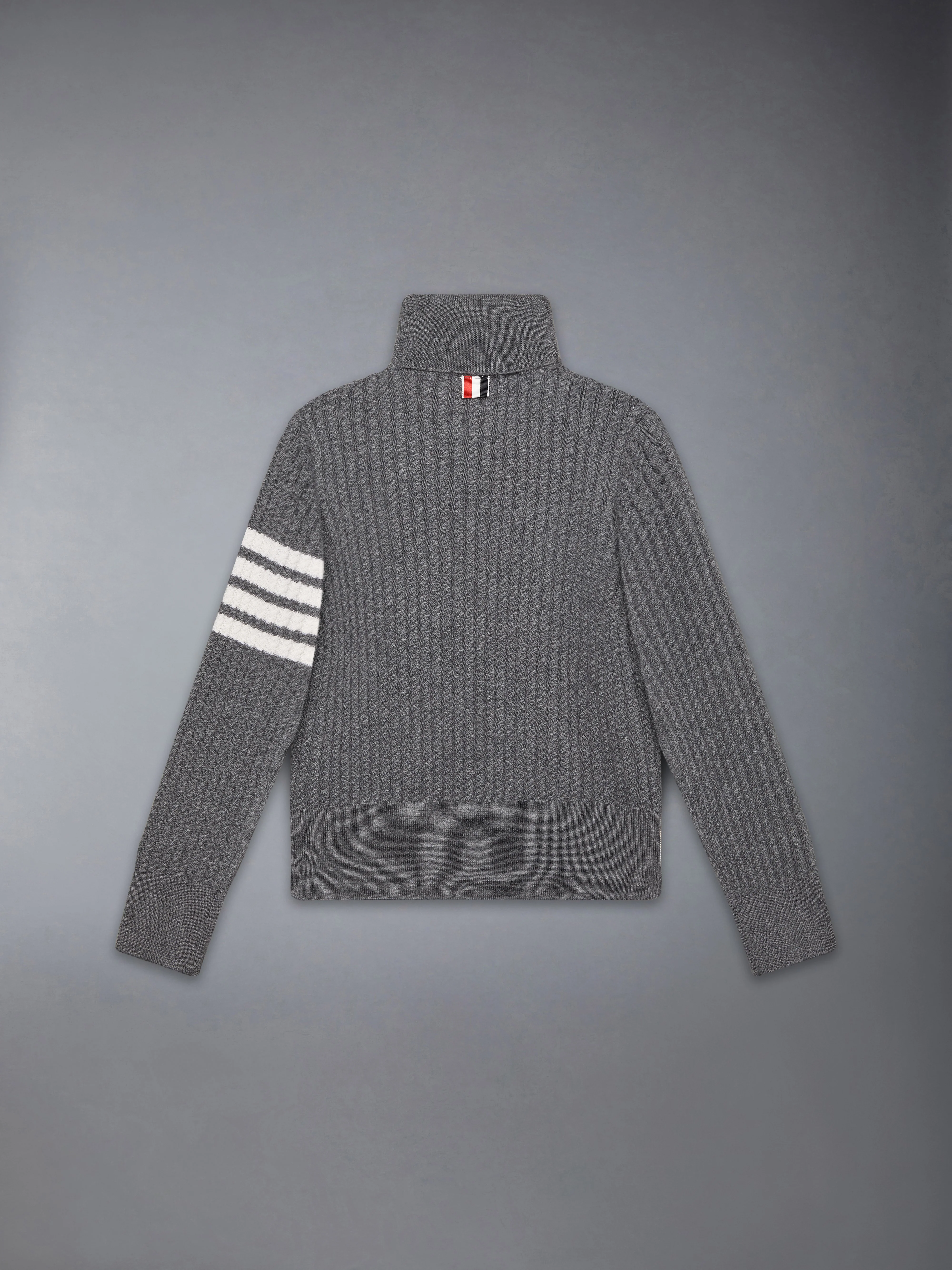 CHILDREN'S WOOL CABLE KNIT 4-BAR TURTLENECK