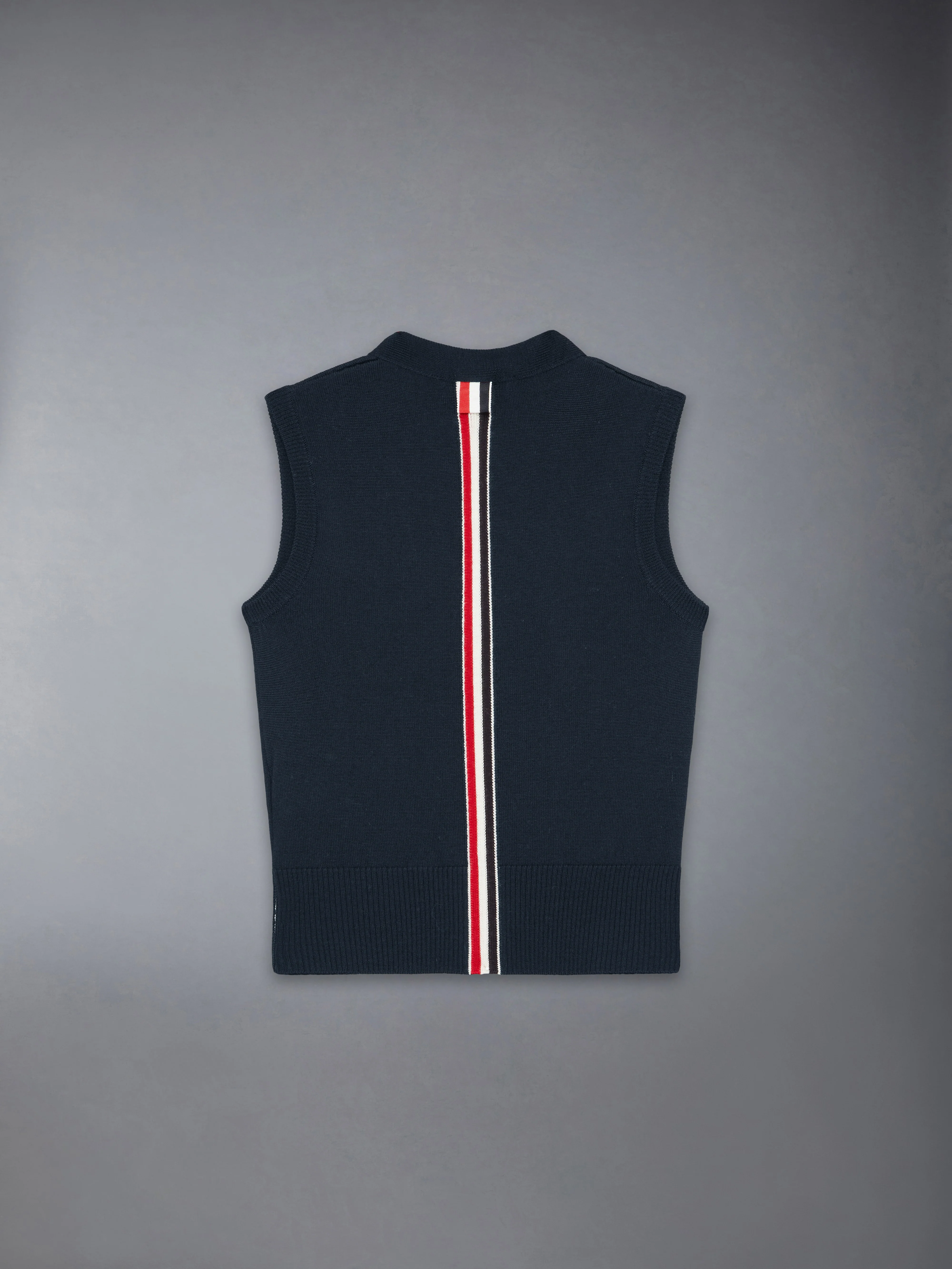 CHILDREN'S WOOL STRIPE V-NECK CARDIGAN VEST
