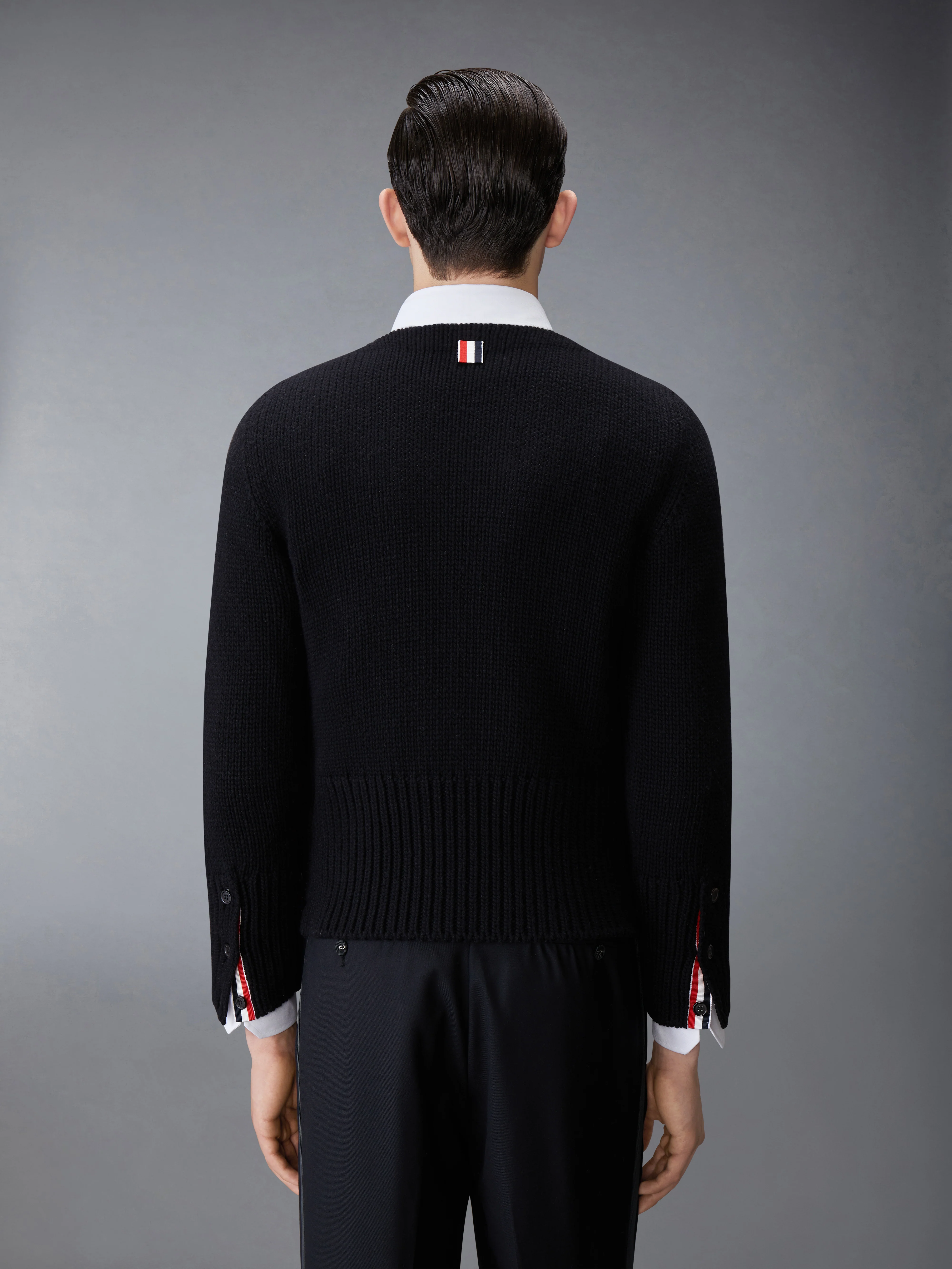 CHUNKY MERINO WOOL NEVERMORE PATCH BOAT NECK PULLOVER