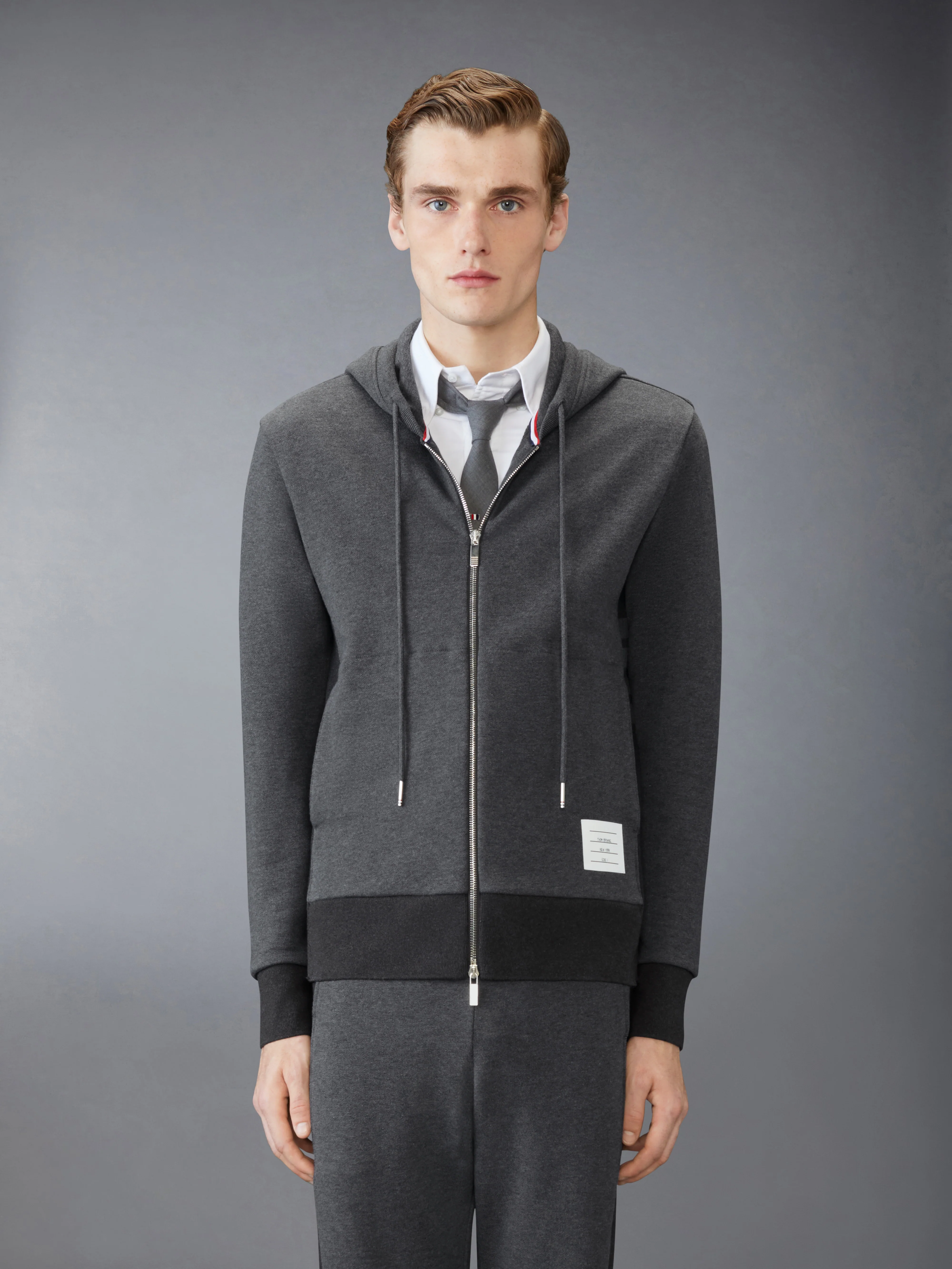 CLASSIC 4-BAR JERSEY ZIP UP HOODIE