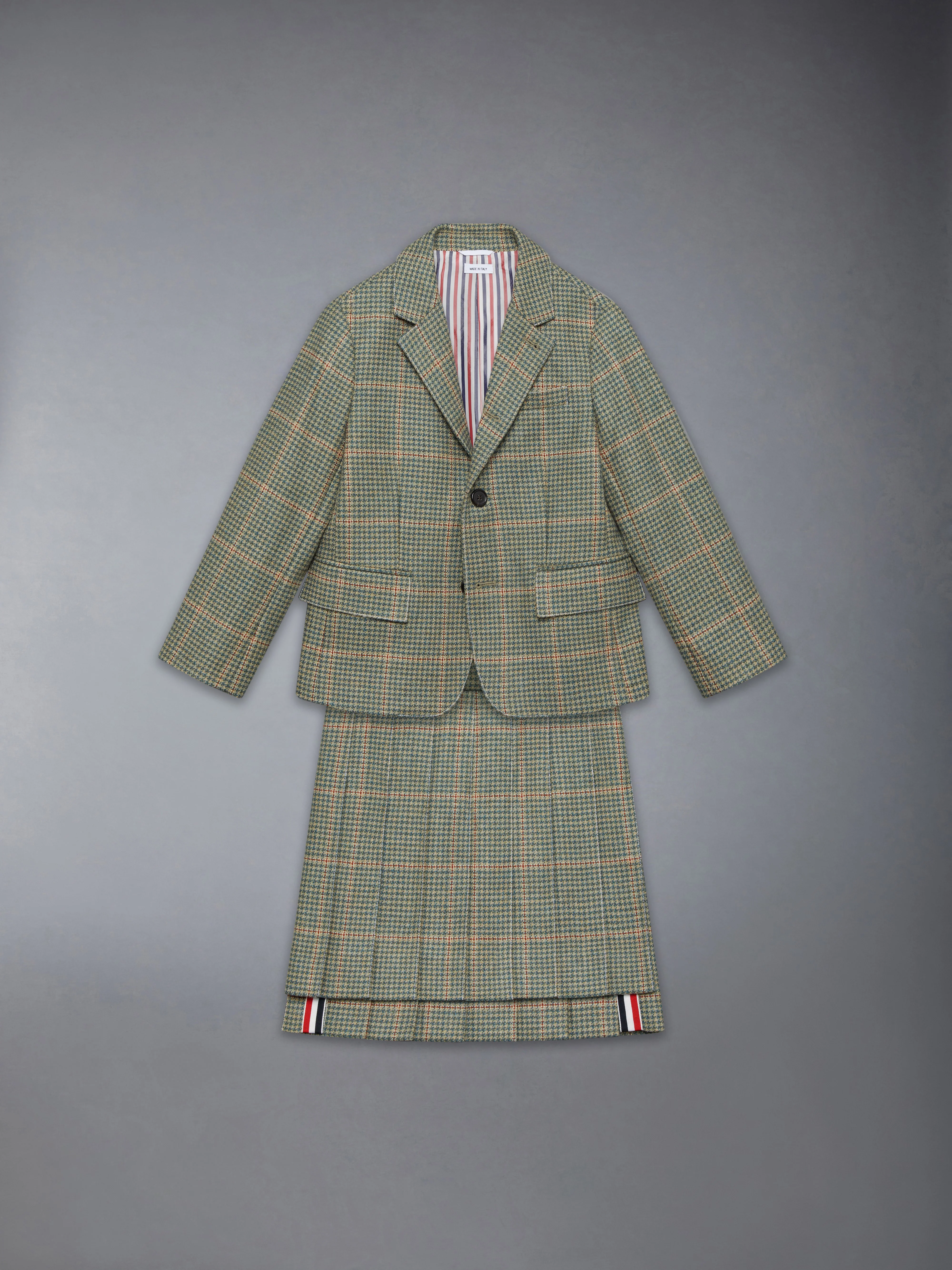 CHILDREN'S HERRINGBONE CHEVIOT TWEED PLEATED SKIRT