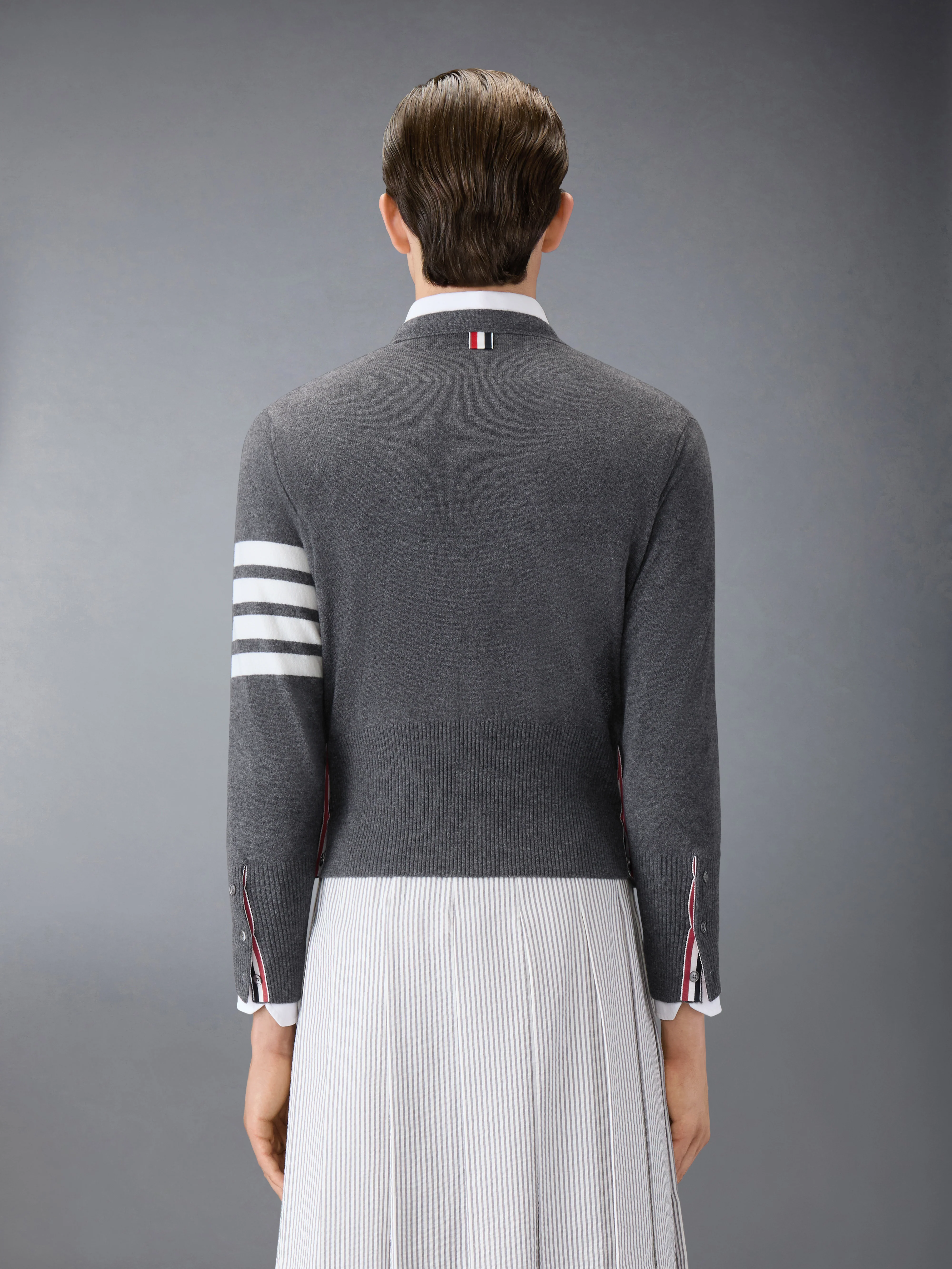 CLASSIC CASHMERE 4-BAR V-NECK CARDIGAN