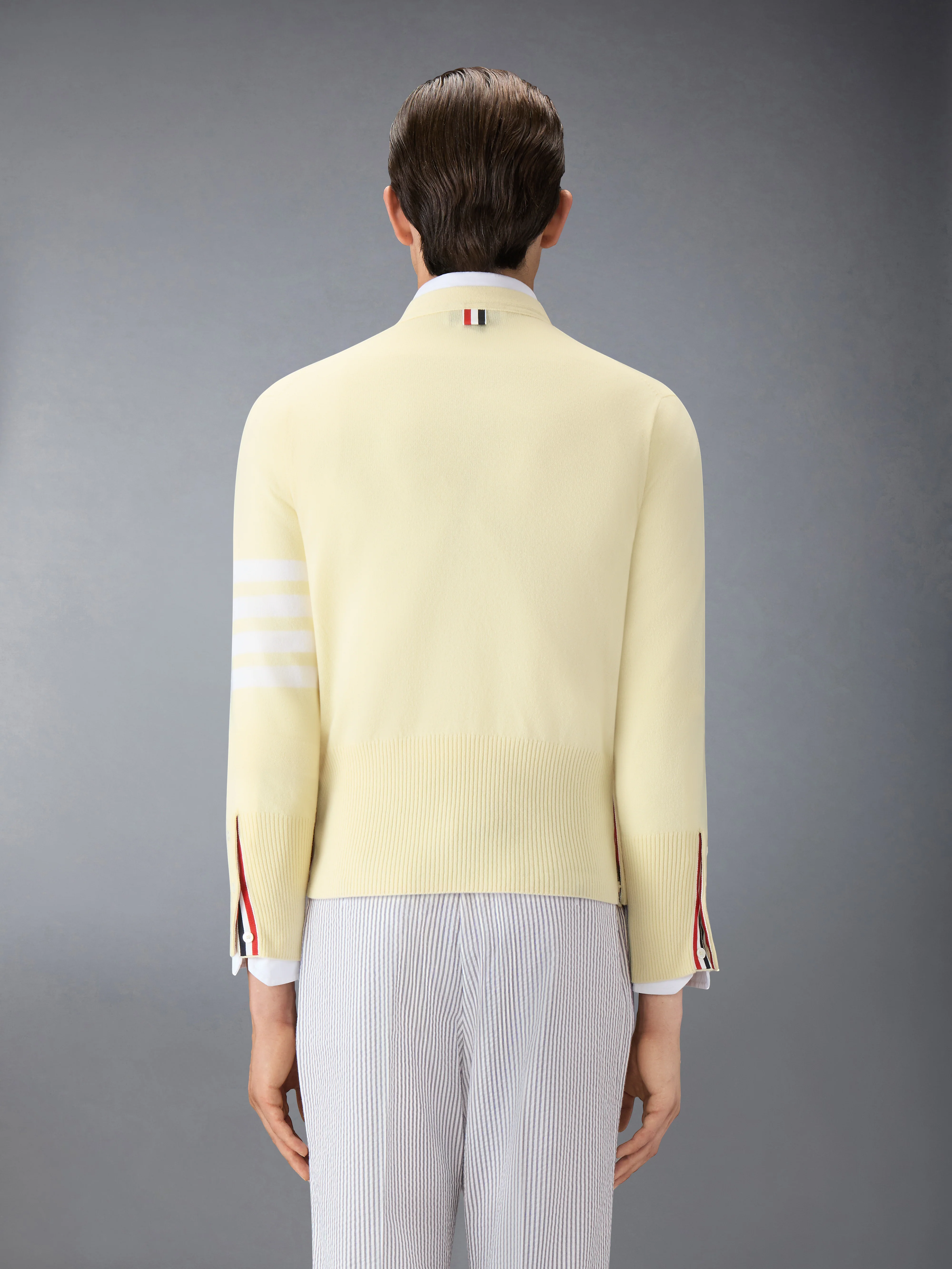 CLASSIC CASHMERE 4-BAR V-NECK CARDIGAN