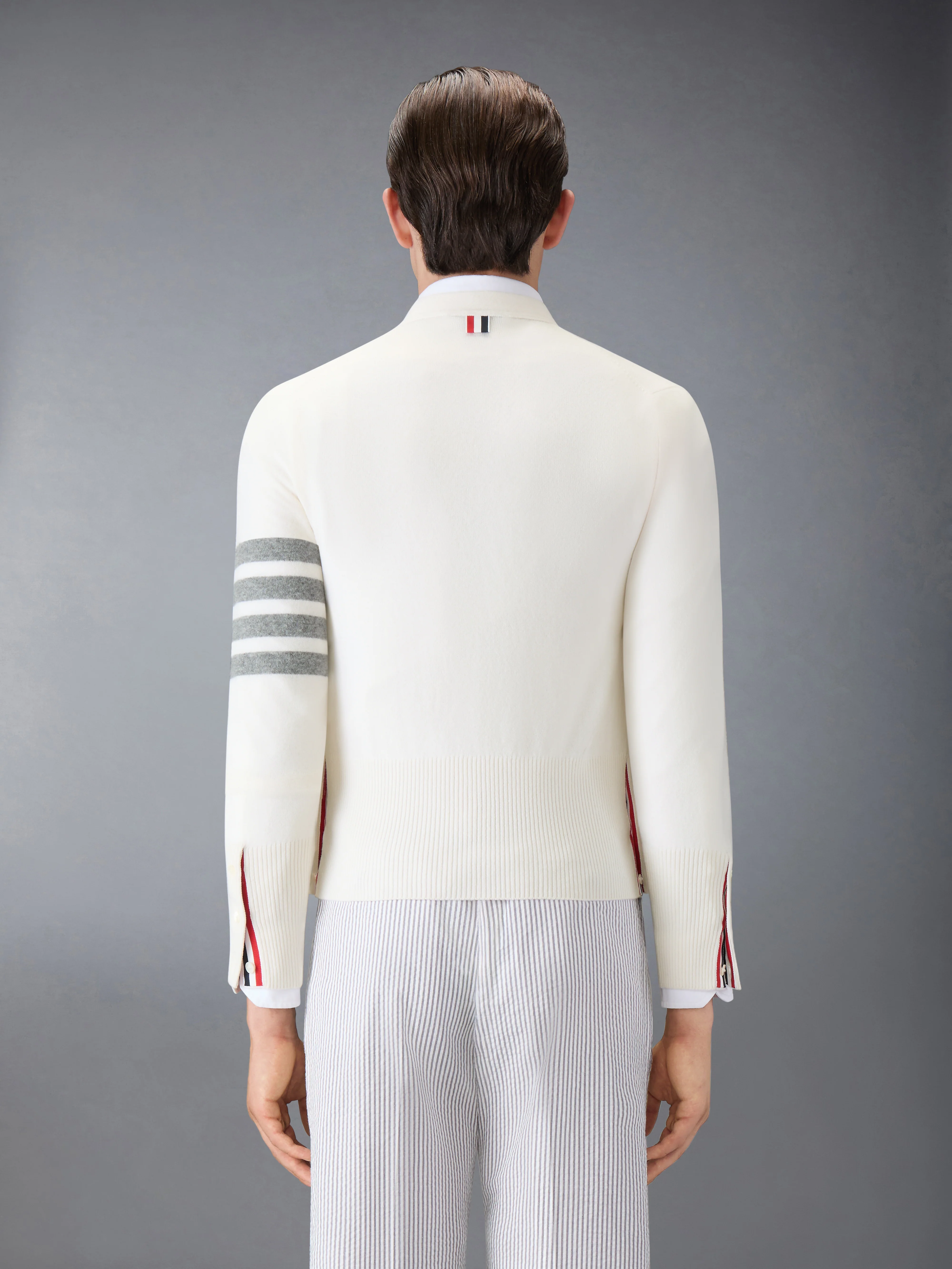 CLASSIC CASHMERE 4-BAR V-NECK CARDIGAN