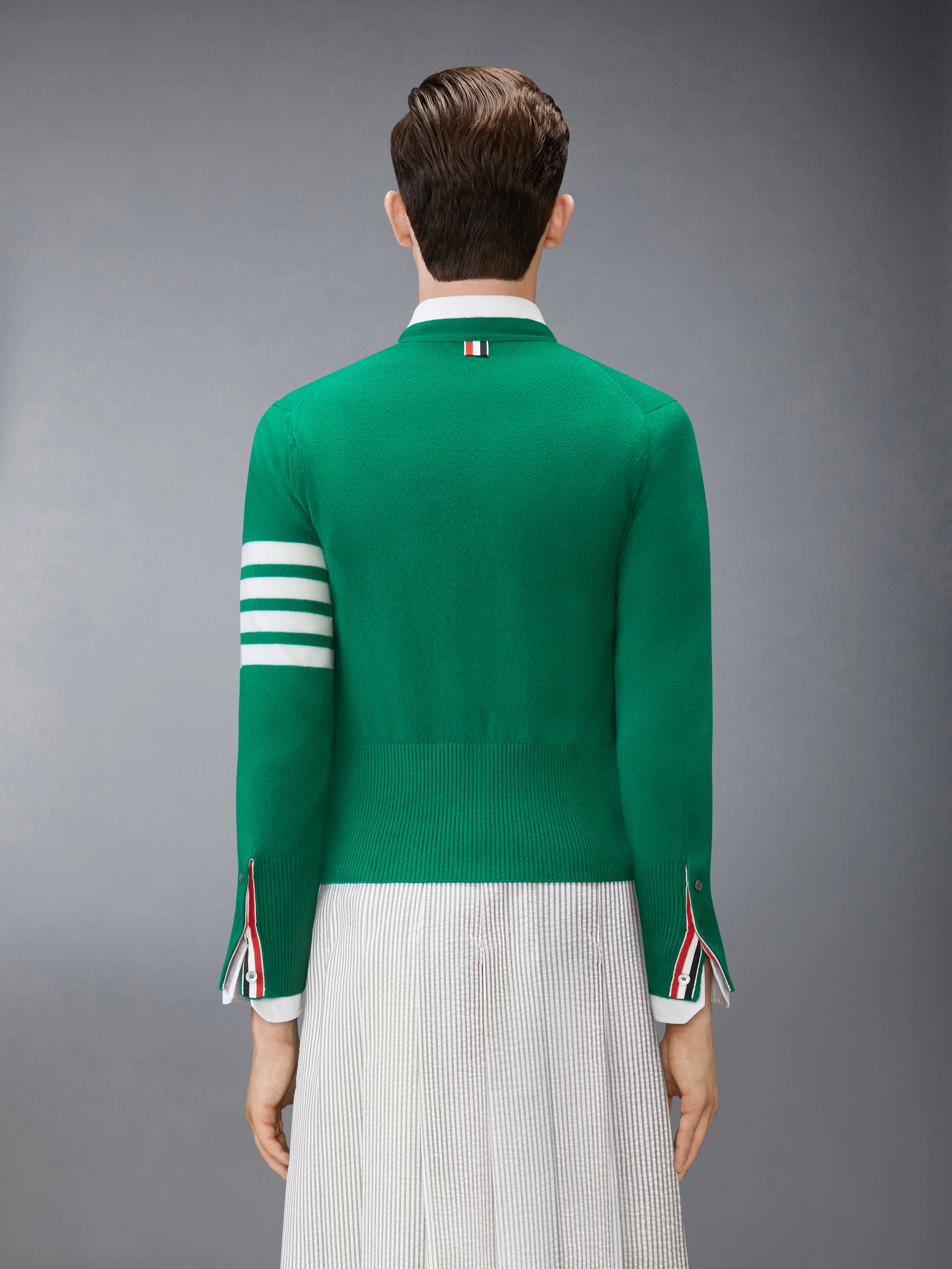 CLASSIC CASHMERE 4-BAR V-NECK CARDIGAN