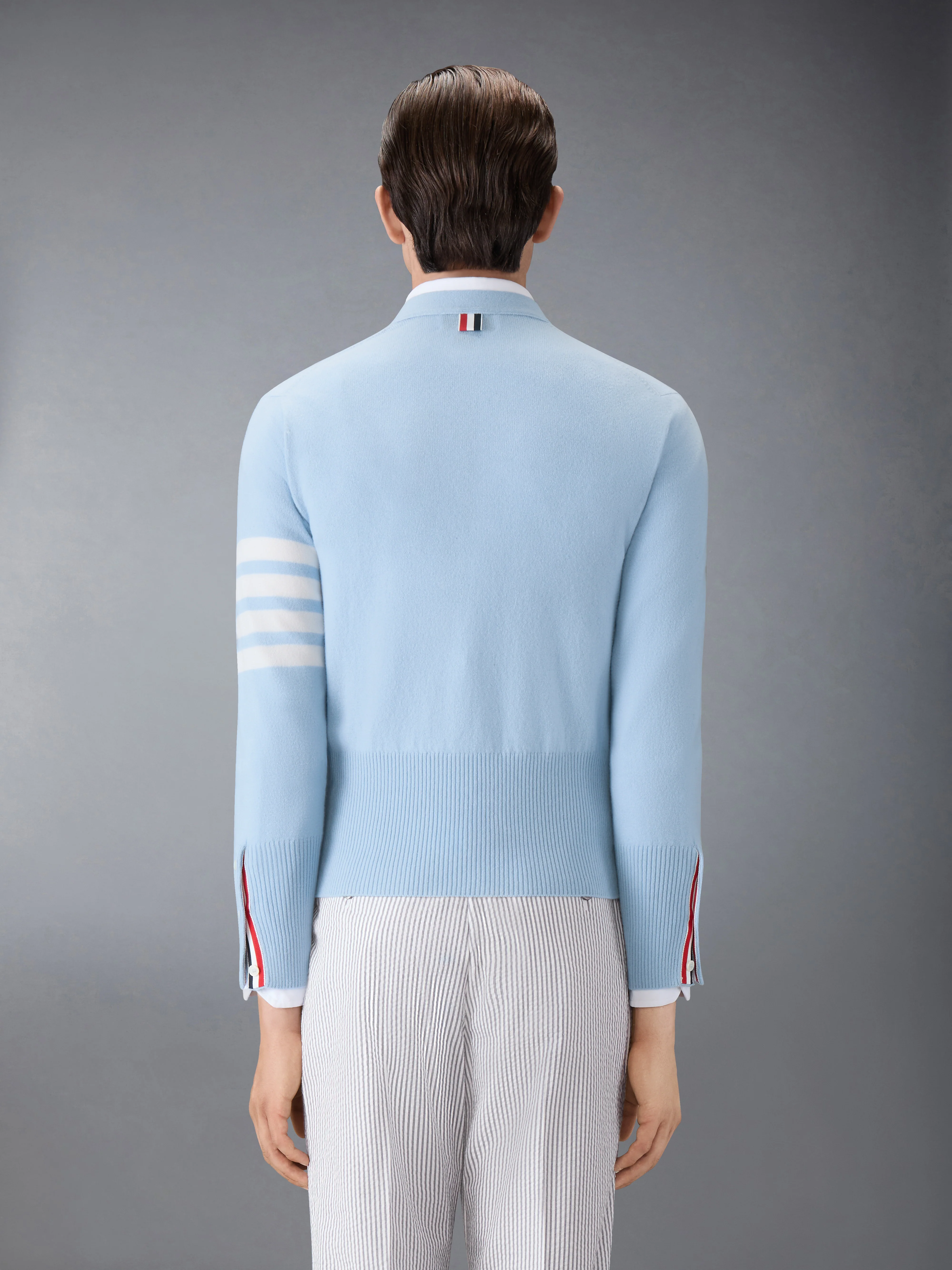 CLASSIC CASHMERE 4-BAR V-NECK CARDIGAN