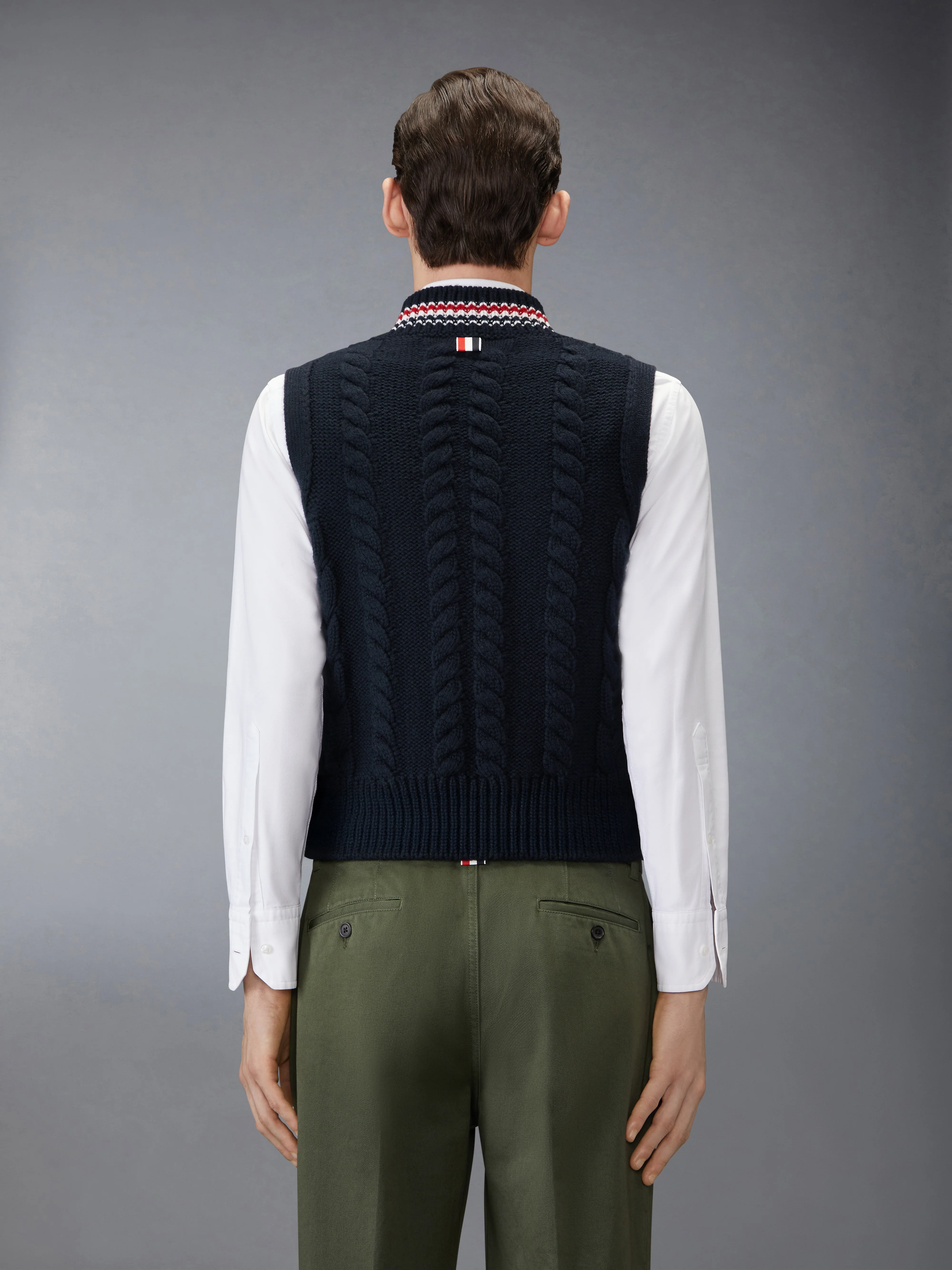 ARAN CABLE STITCH MERINO WOOL VEST