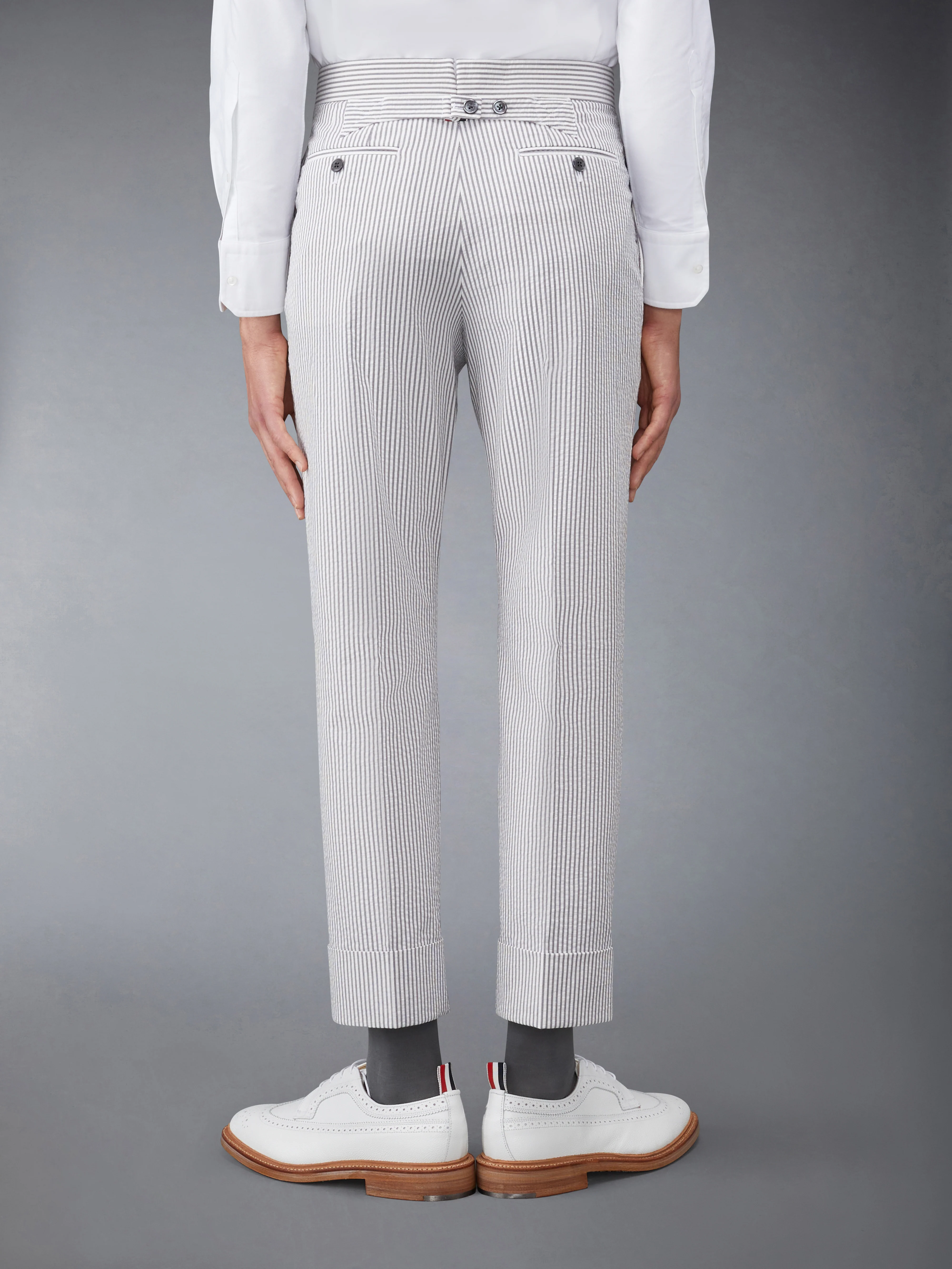 CLASSIC SEERSUCKER BACKSTRAP TROUSERS