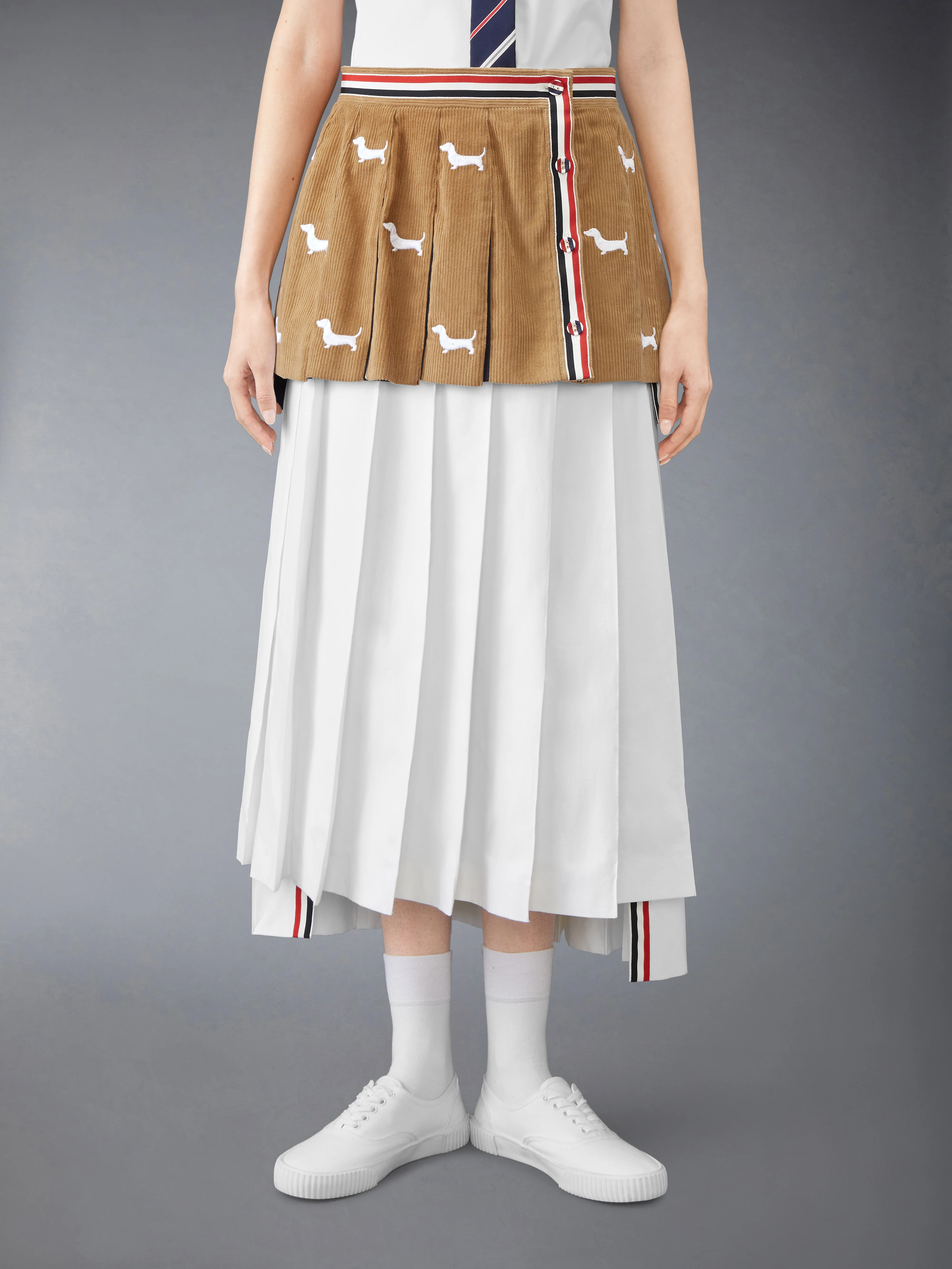 CORDUROY MINI PLEATED HECTOR SKIRT