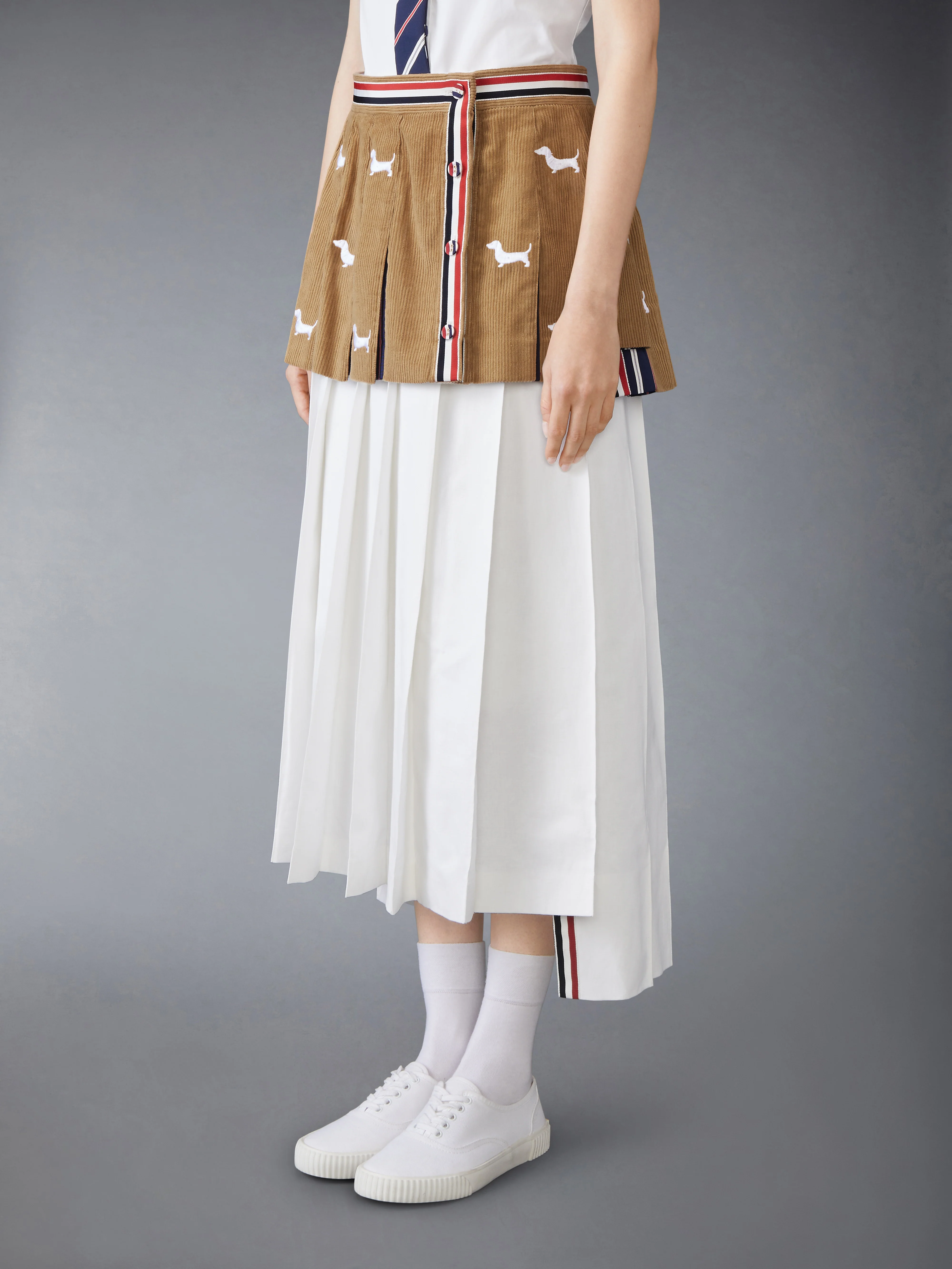 CORDUROY MINI PLEATED HECTOR SKIRT