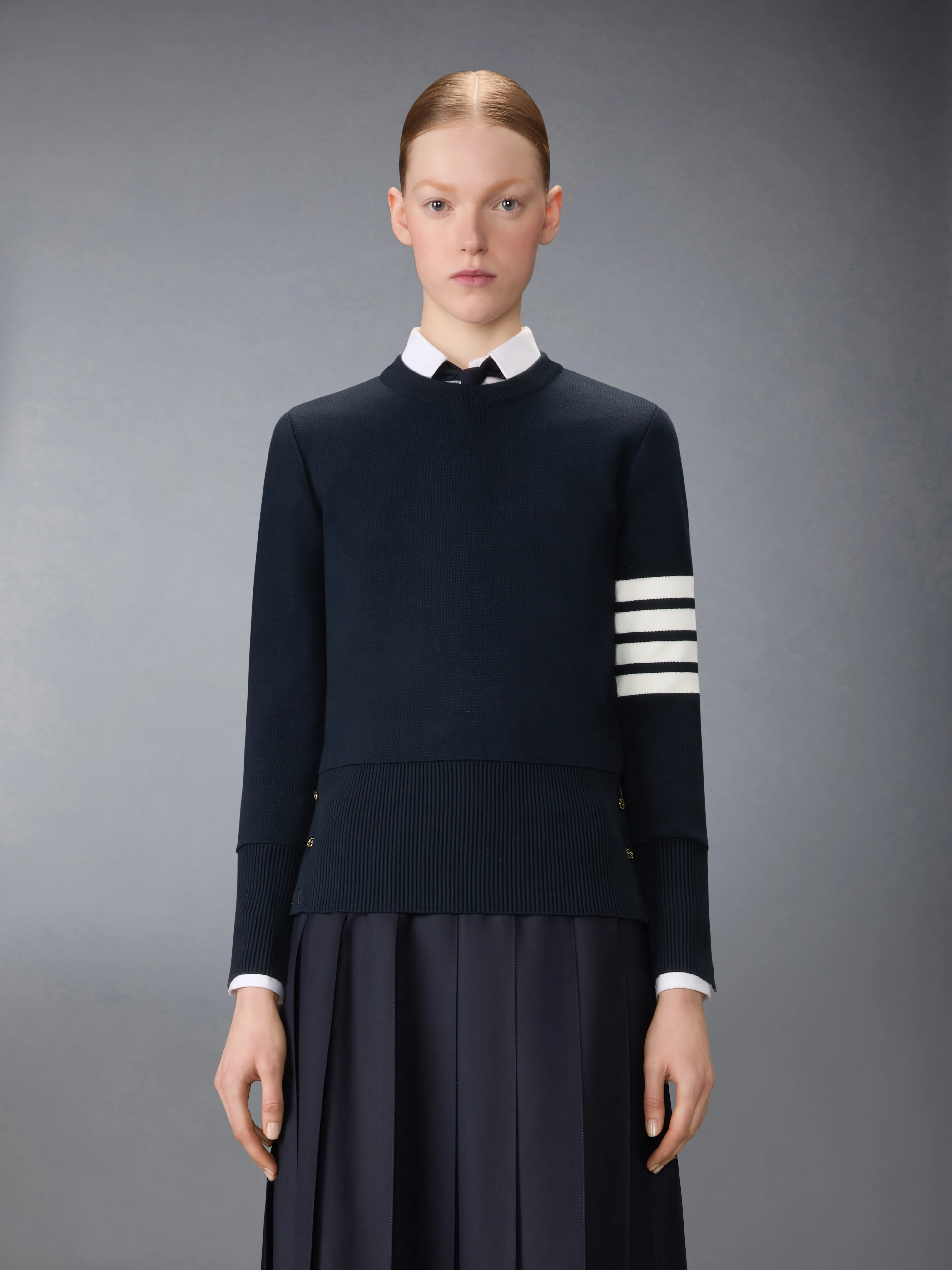 COTTON 4-BAR CLASSIC MILANO STITCH PULLOVER