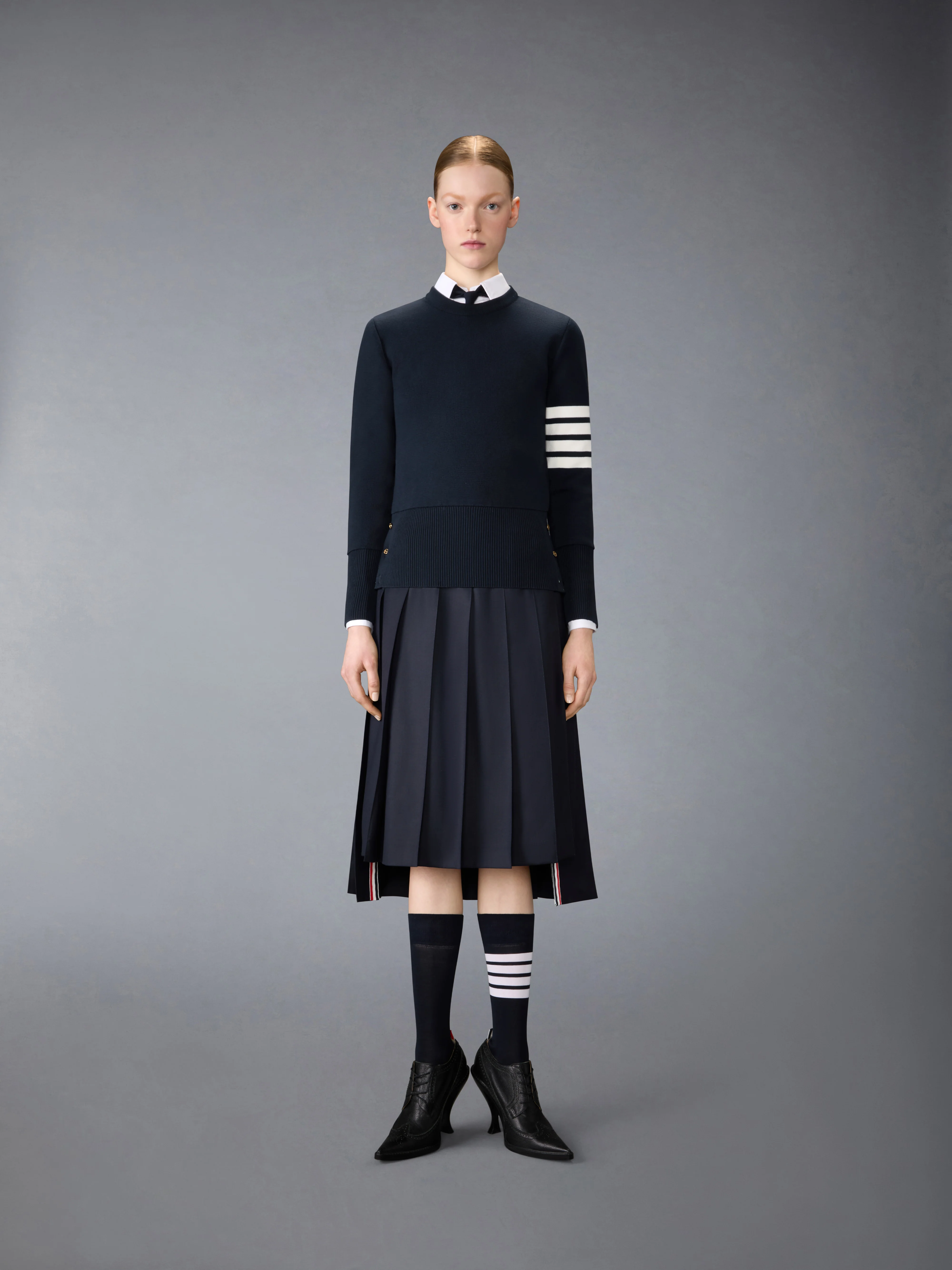 COTTON 4-BAR CLASSIC MILANO STITCH PULLOVER