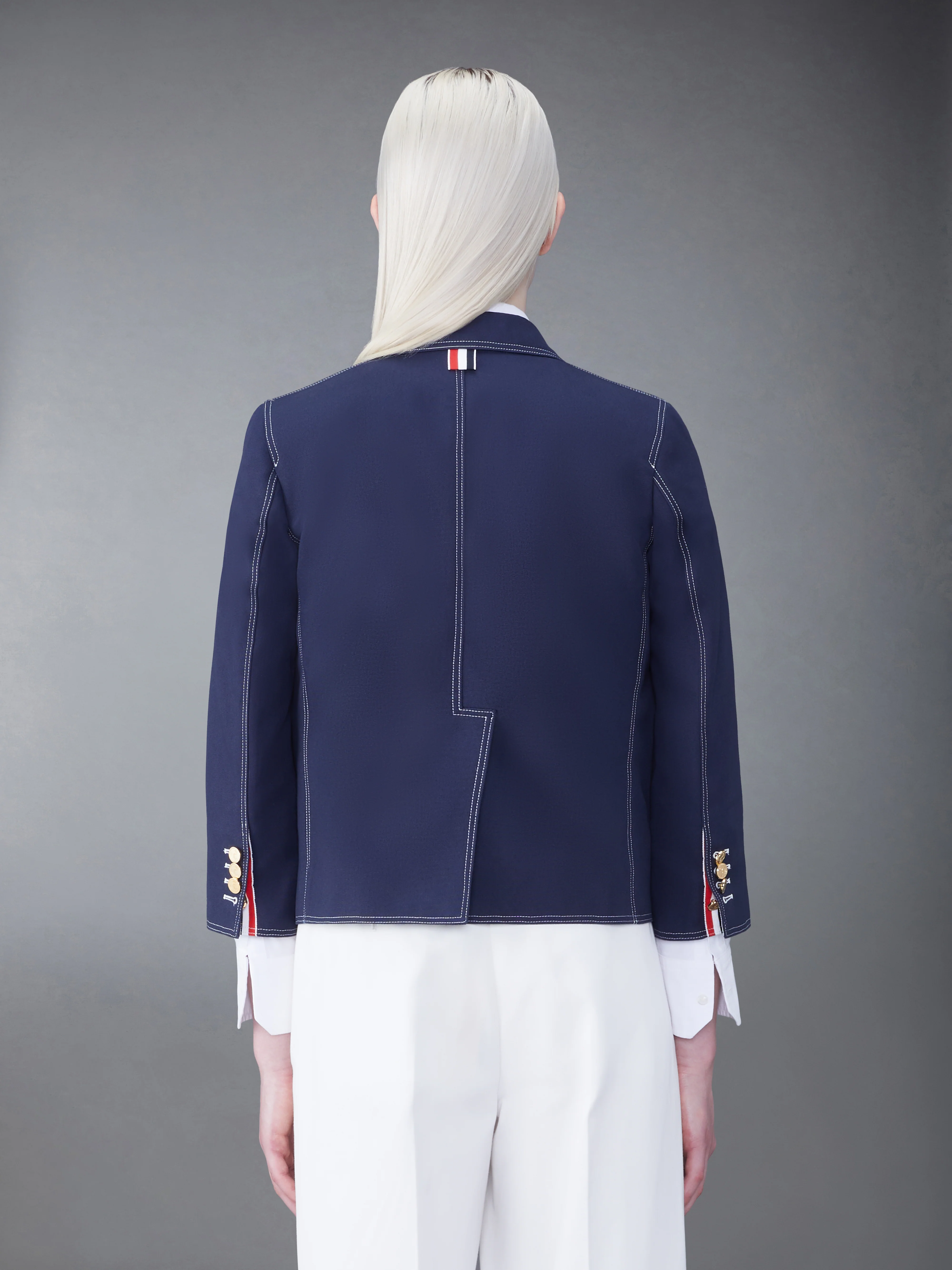 COTTON CANVAS CROPPED PATCH POCKET SACK JACKET