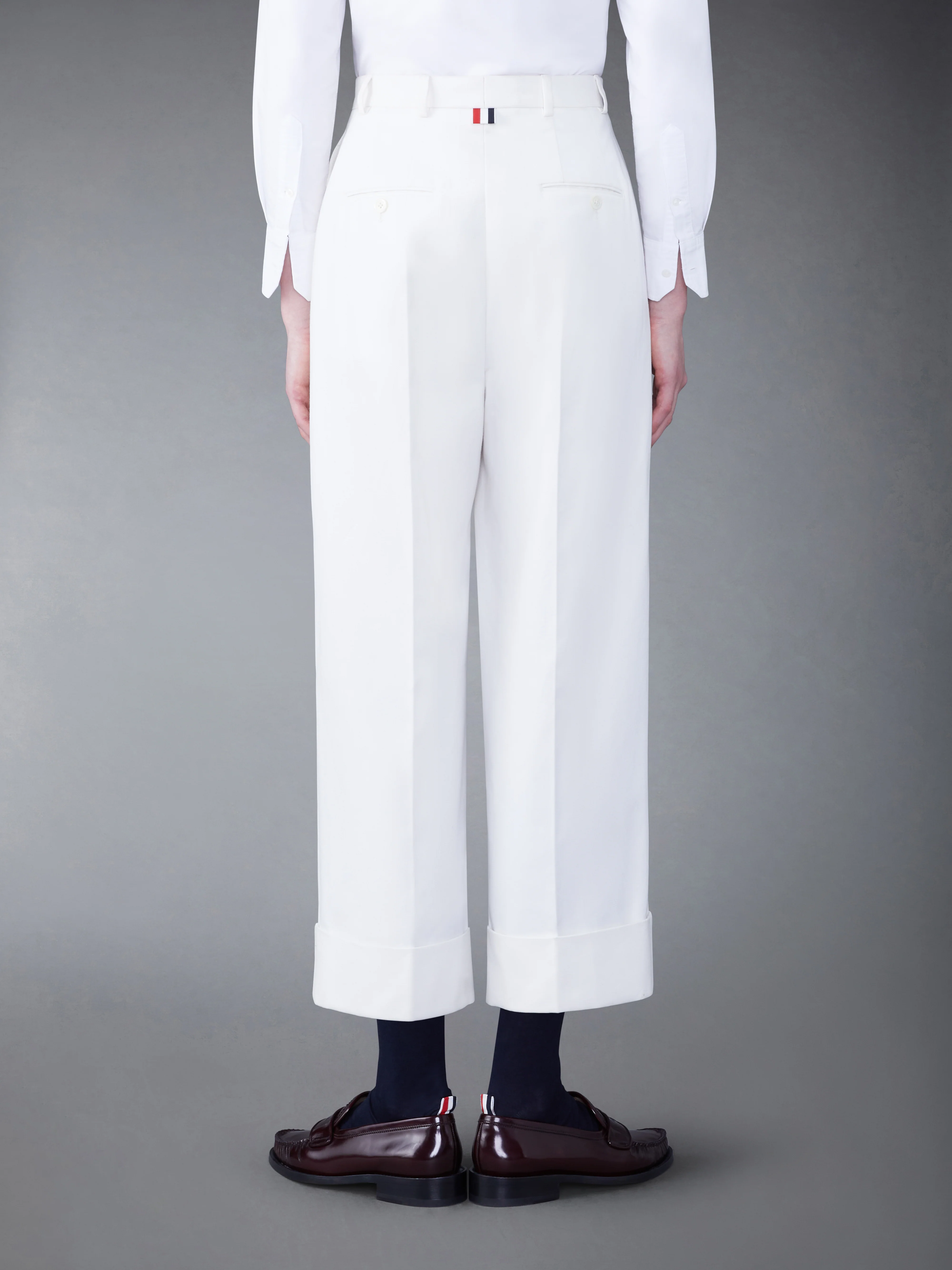 COTTON CANVAS HIGH WAISTED TROUSER
