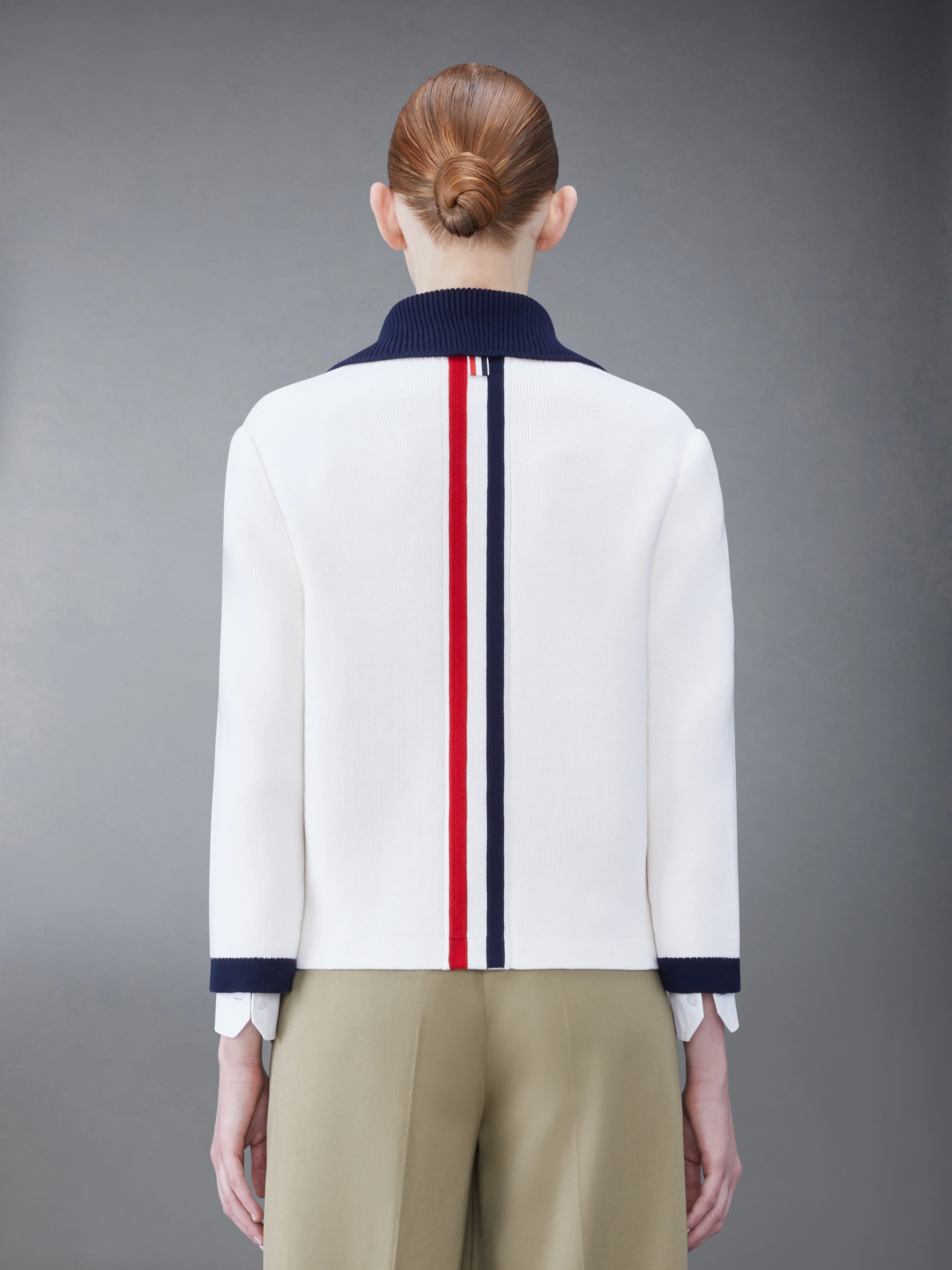 COTTON CASHMERE POLO COLLAR POCKET JACKET