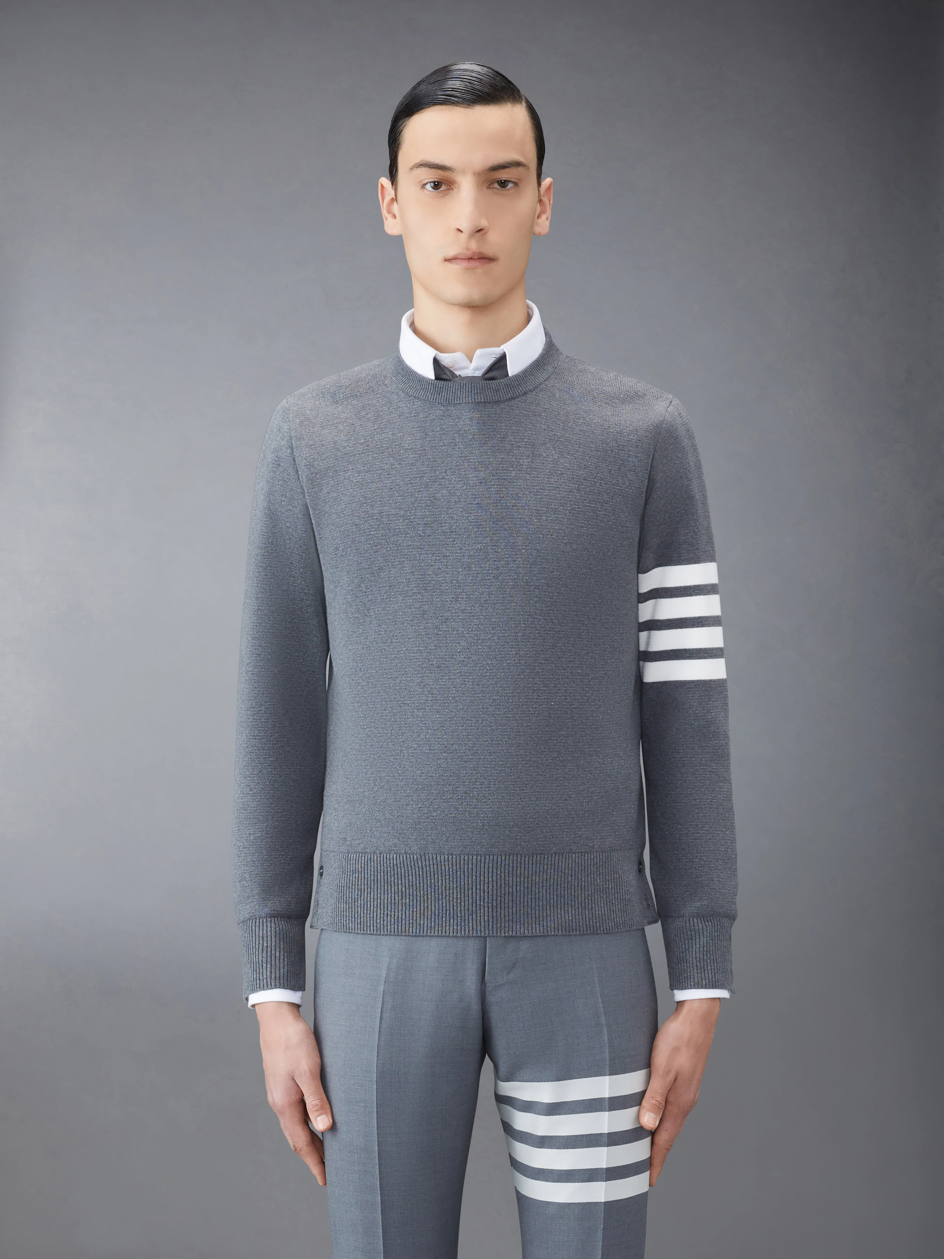 COTTON CREPE 4-BAR MILANO STITCH PULLOVER
