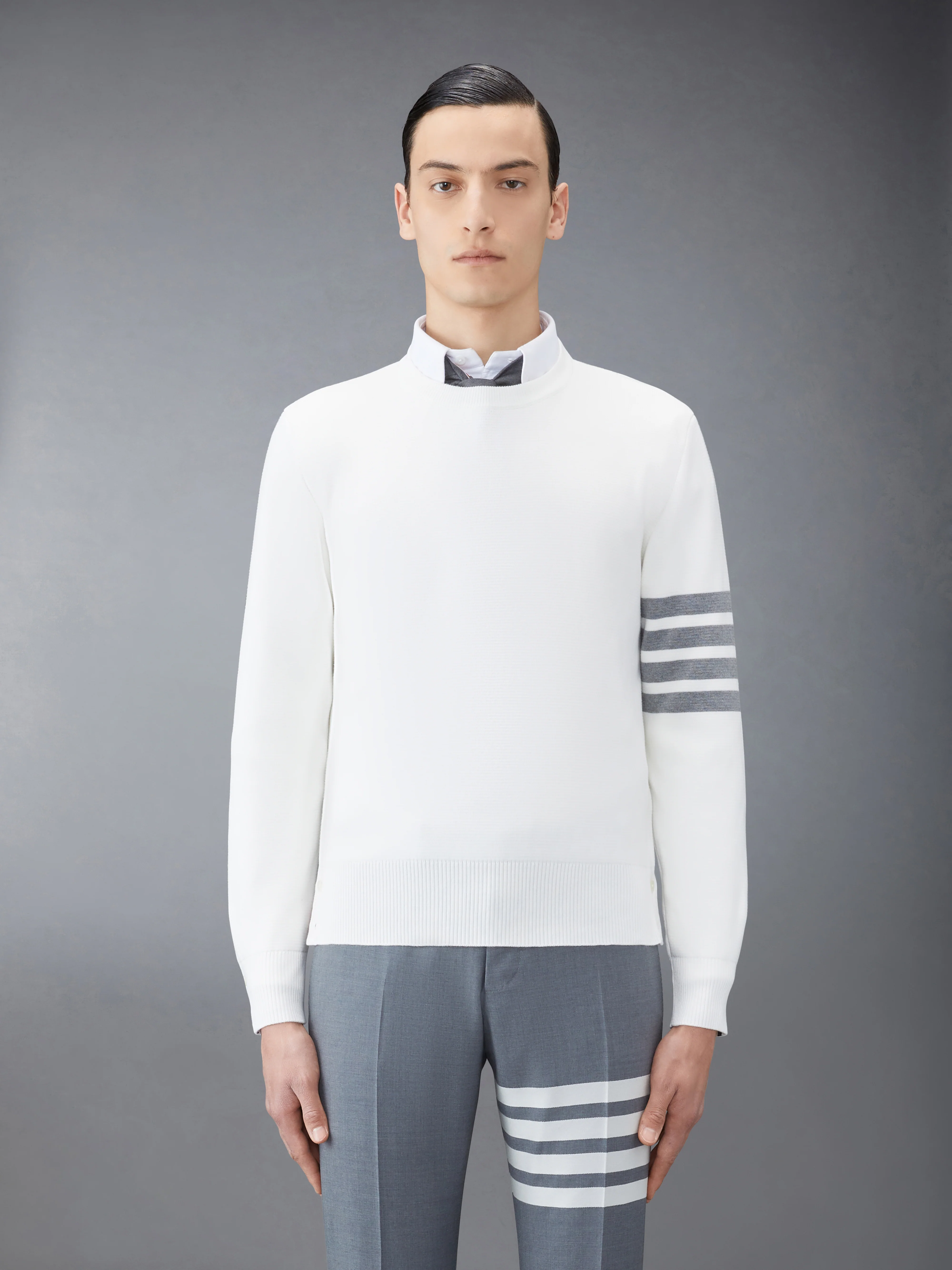 COTTON CREPE 4-BAR MILANO STITCH PULLOVER
