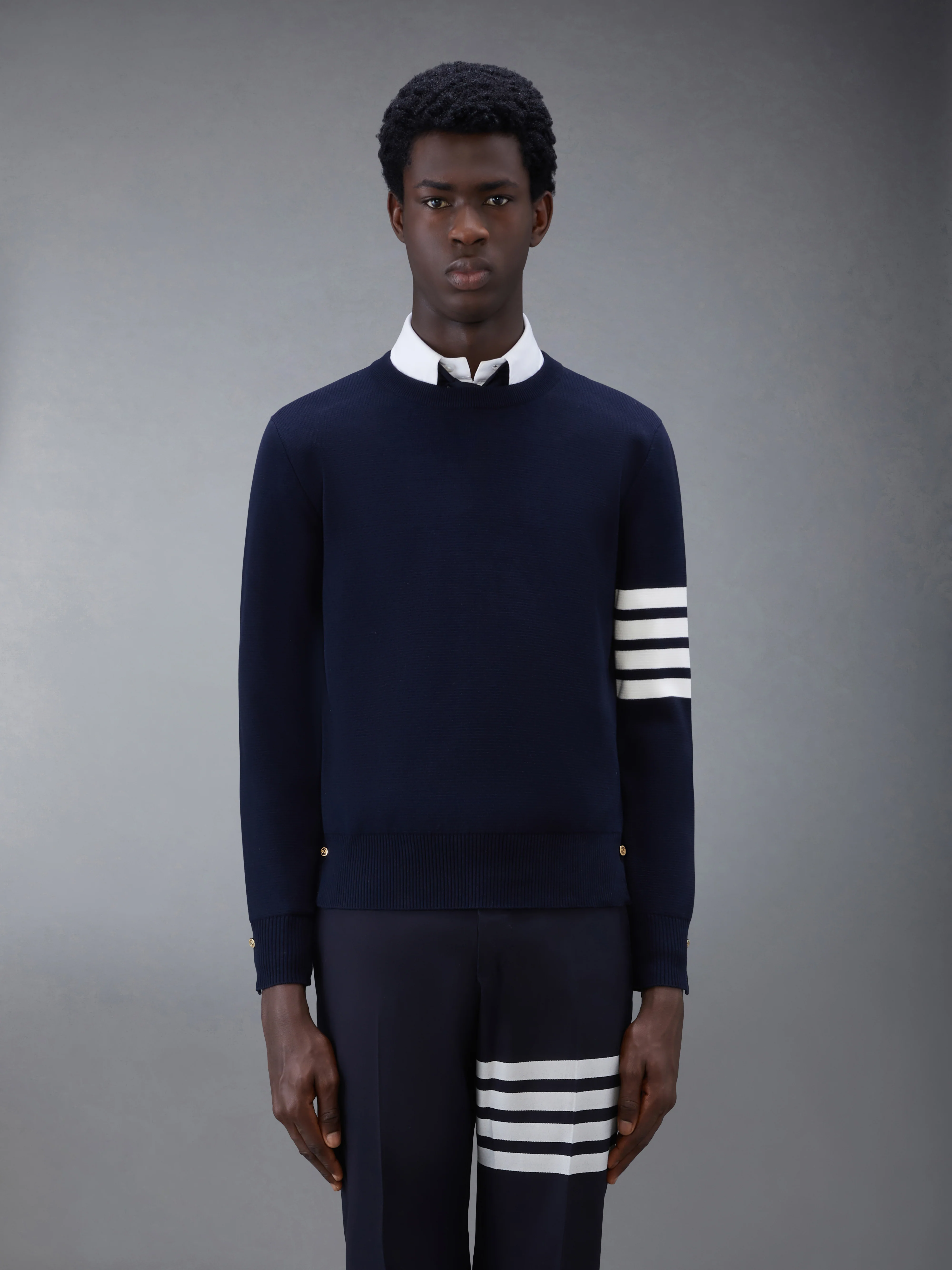 COTTON CREPE 4-BAR MILANO STITCH PULLOVER