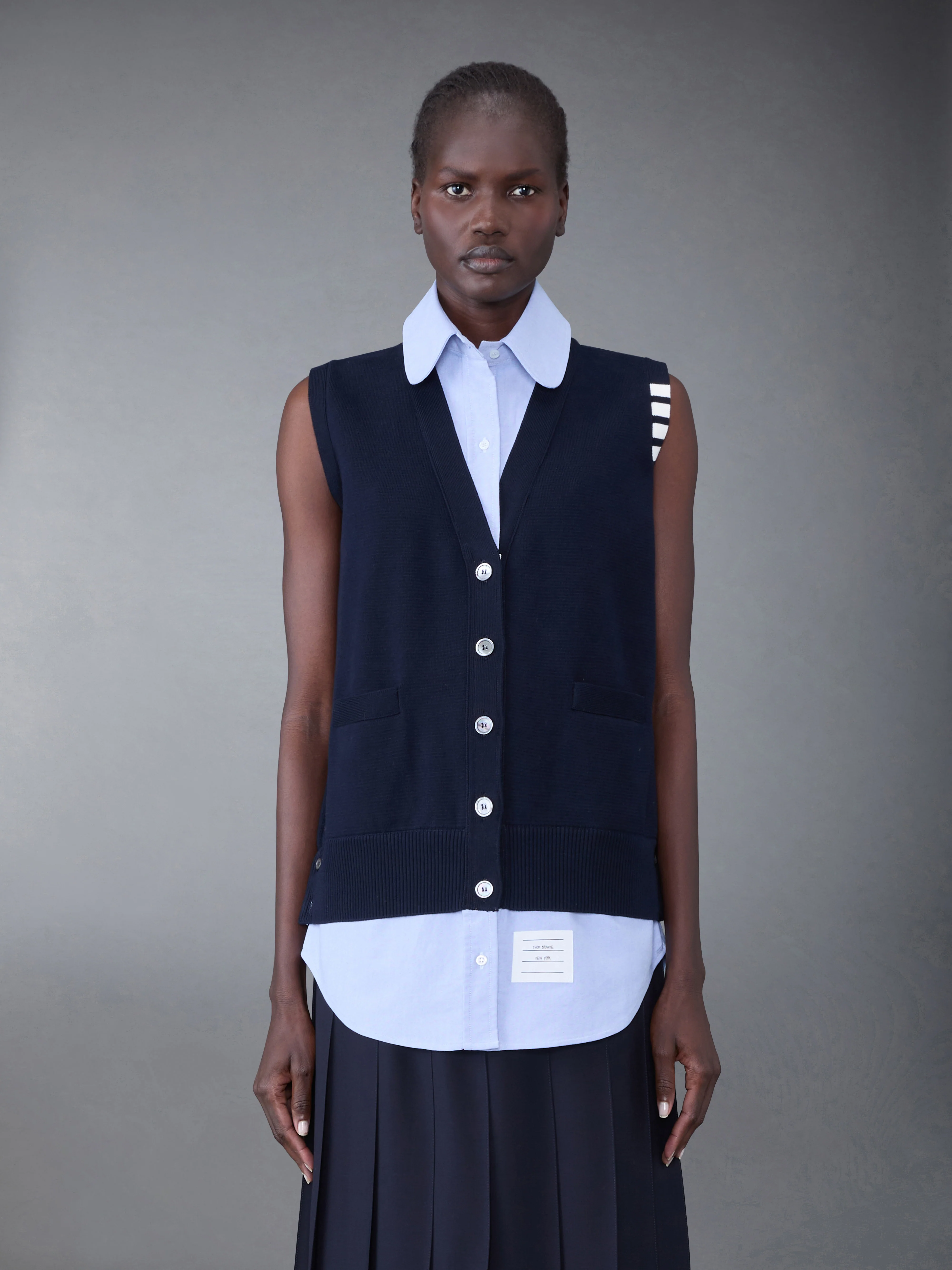 5957-cotton-milano-and-oxford-4-bar-v-neck-cardigan-vest-and-shirt-combo-1.webp Cotton Milano and Oxford 4-Bar V-Neck Cardigan Vest and Shirt Combo