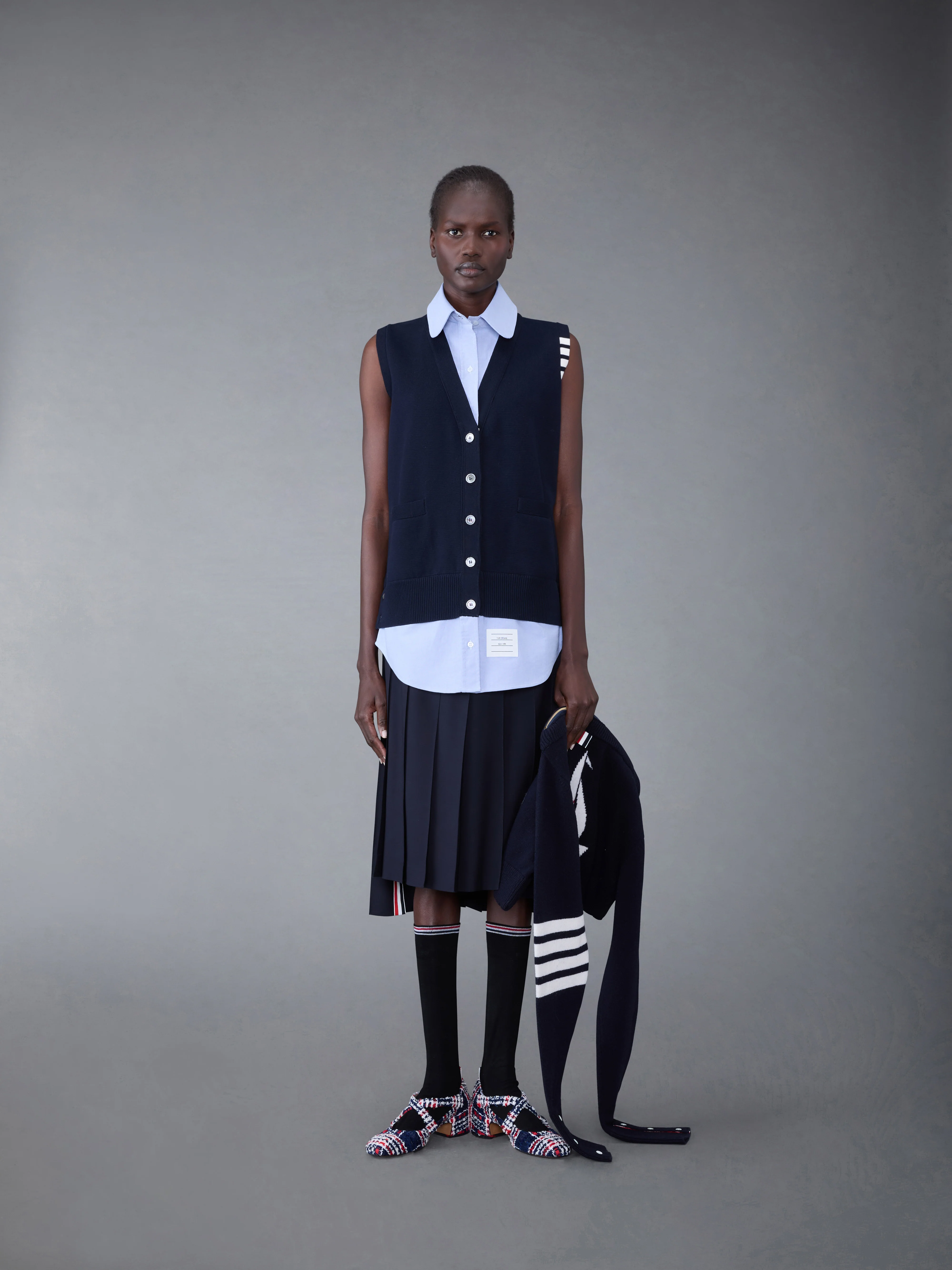 5957-cotton-milano-and-oxford-4-bar-v-neck-cardigan-vest-and-shirt-combo-3.webp Cotton Milano and Oxford 4-Bar V-Neck Cardigan Vest and Shirt Combo