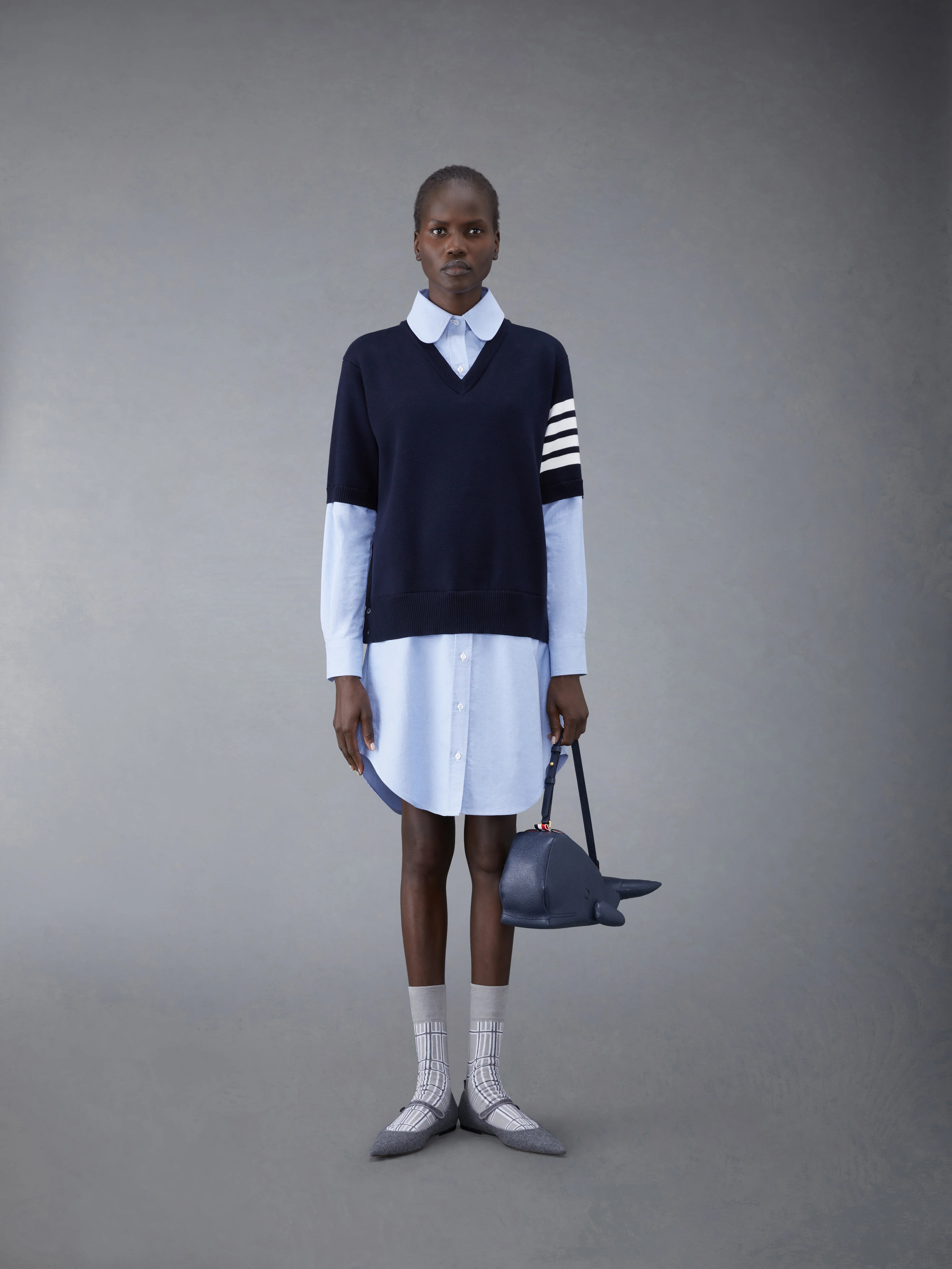 5973-cotton-milano-and-oxford-4-bar-v-neck-tee-and-shirtdress-combo-4.webp Cotton Milano and Oxford 4-Bar V-Neck Tee and Shirtdress Combo