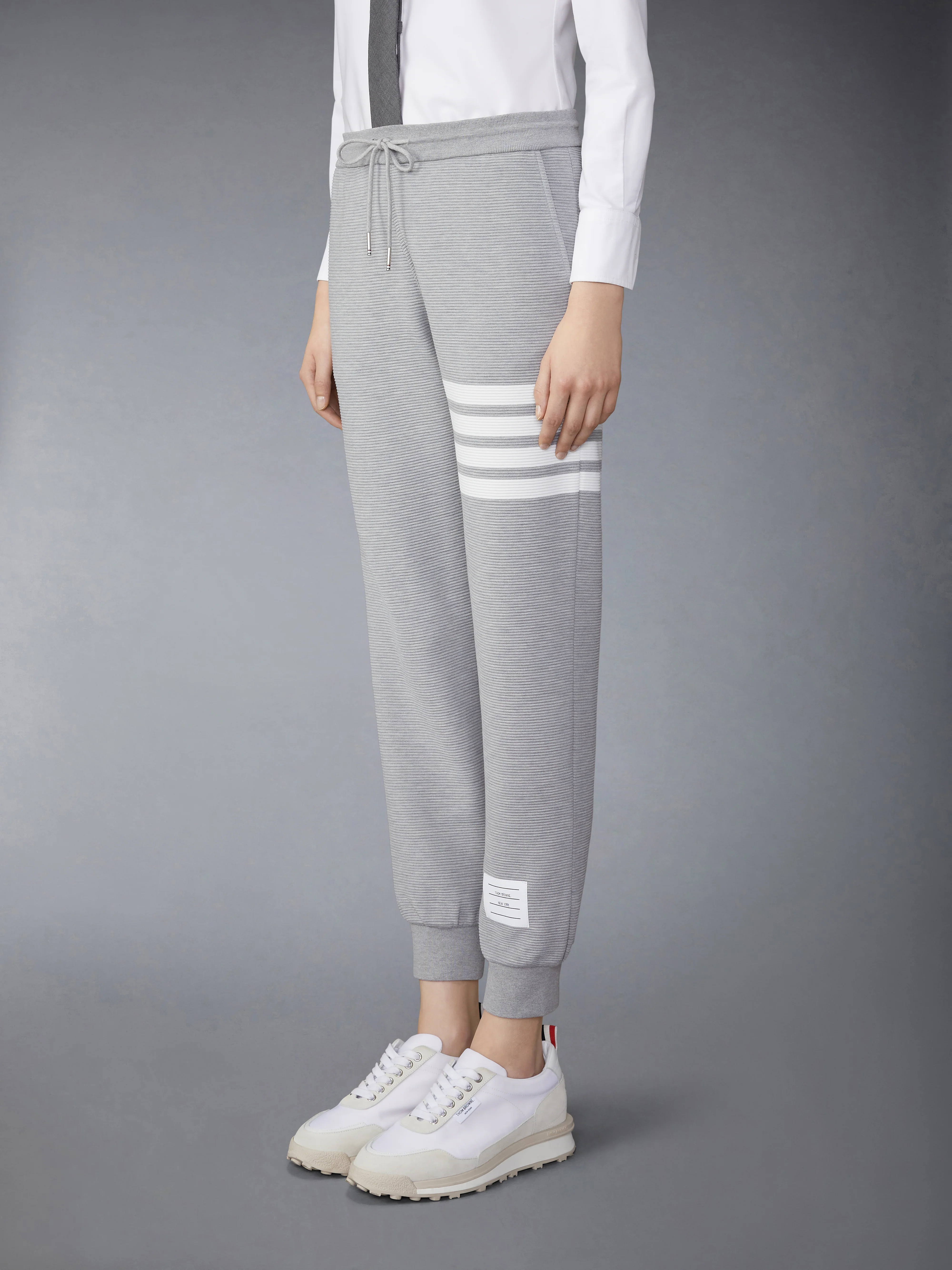 COTTON OTTOMAN RIB 4-BAR SWEATPANTS
