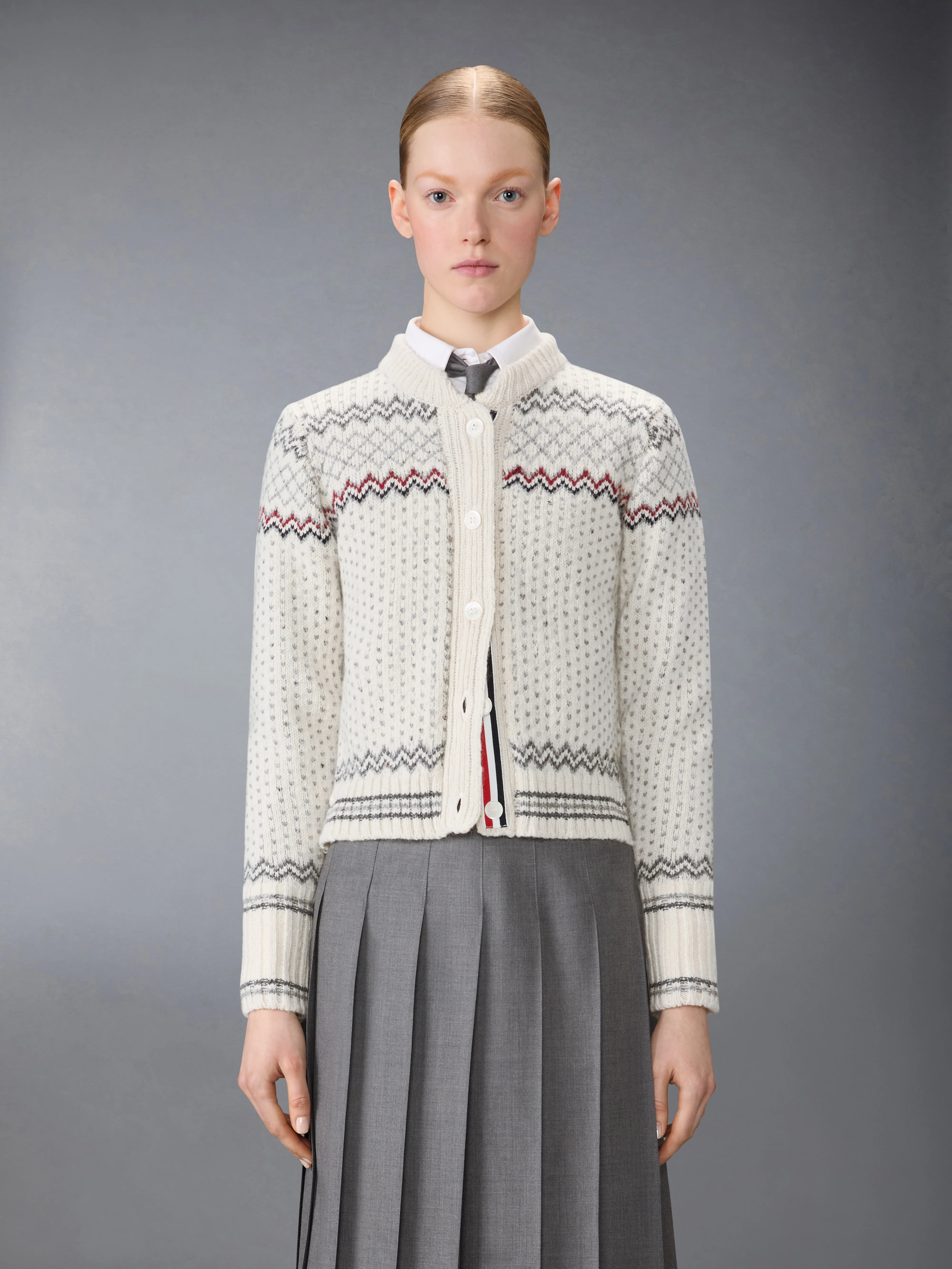 FAIRISLE JACQUARD DONEGAL CROPPED CARDIGAN