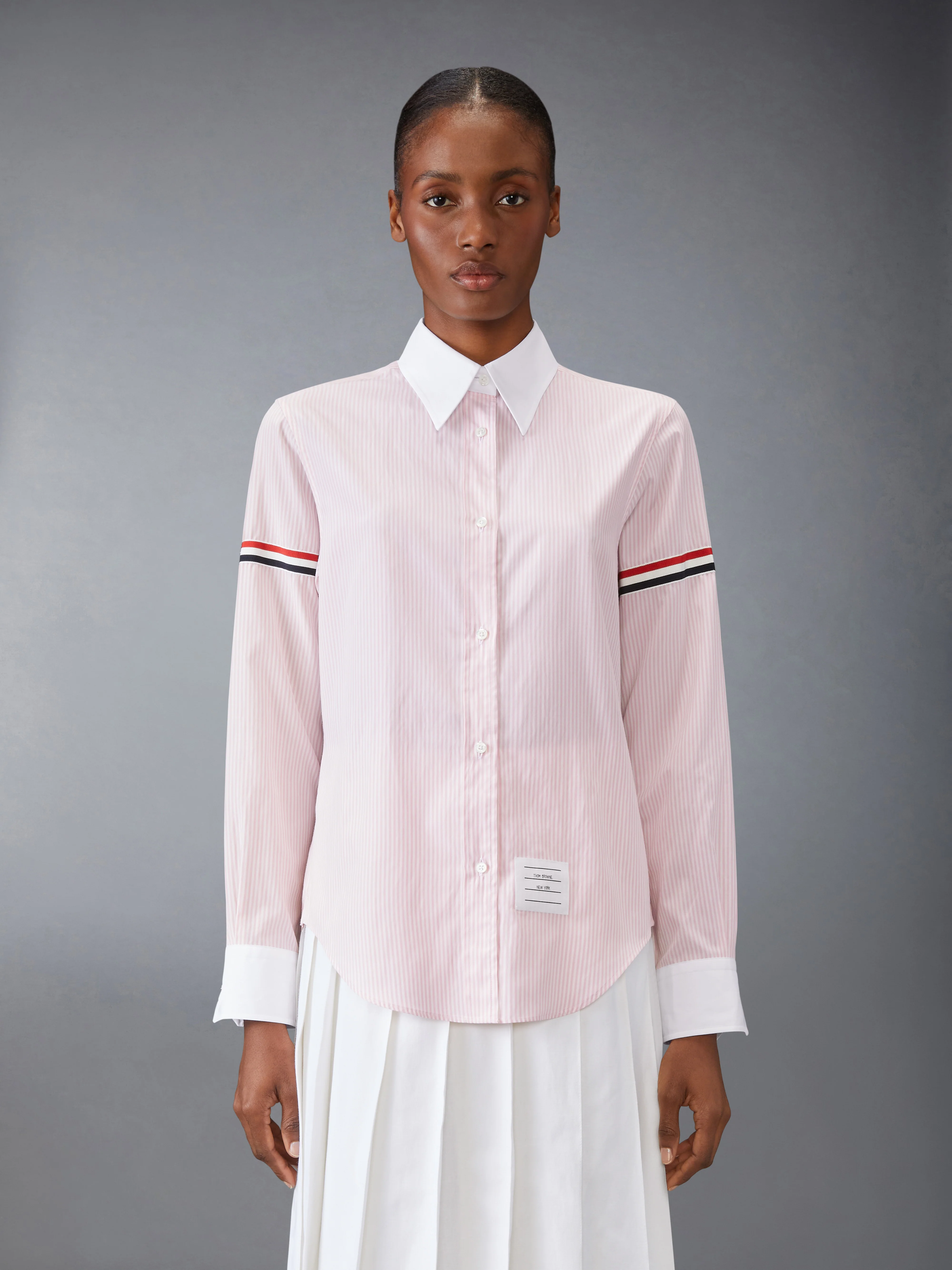 COTTON SILK ARMBAND POINT COLLAR SHIRT