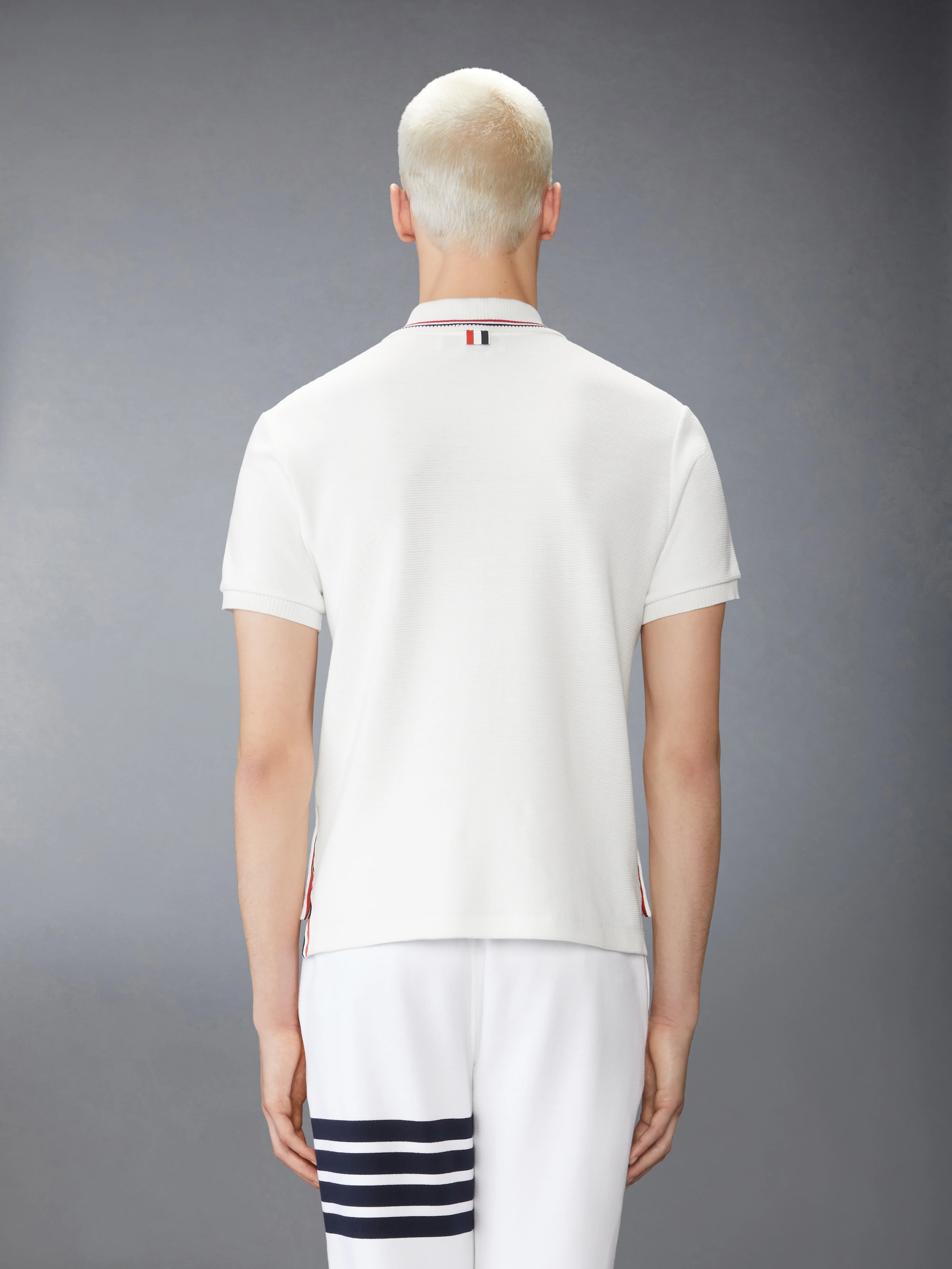COTTON WAFFLE RIB CUFF POLO