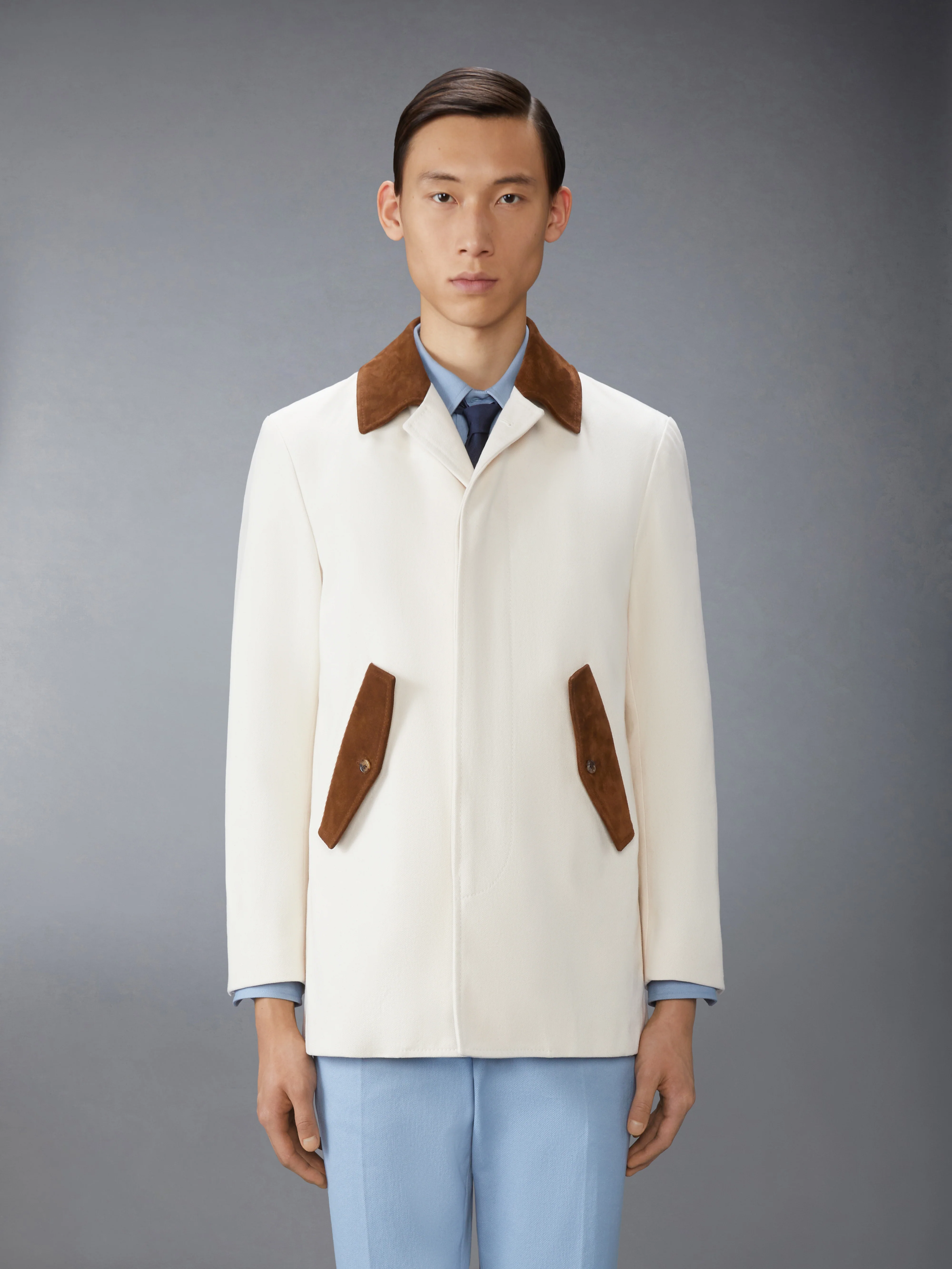 CROPPED BAL COLLAR DENIM JACKET