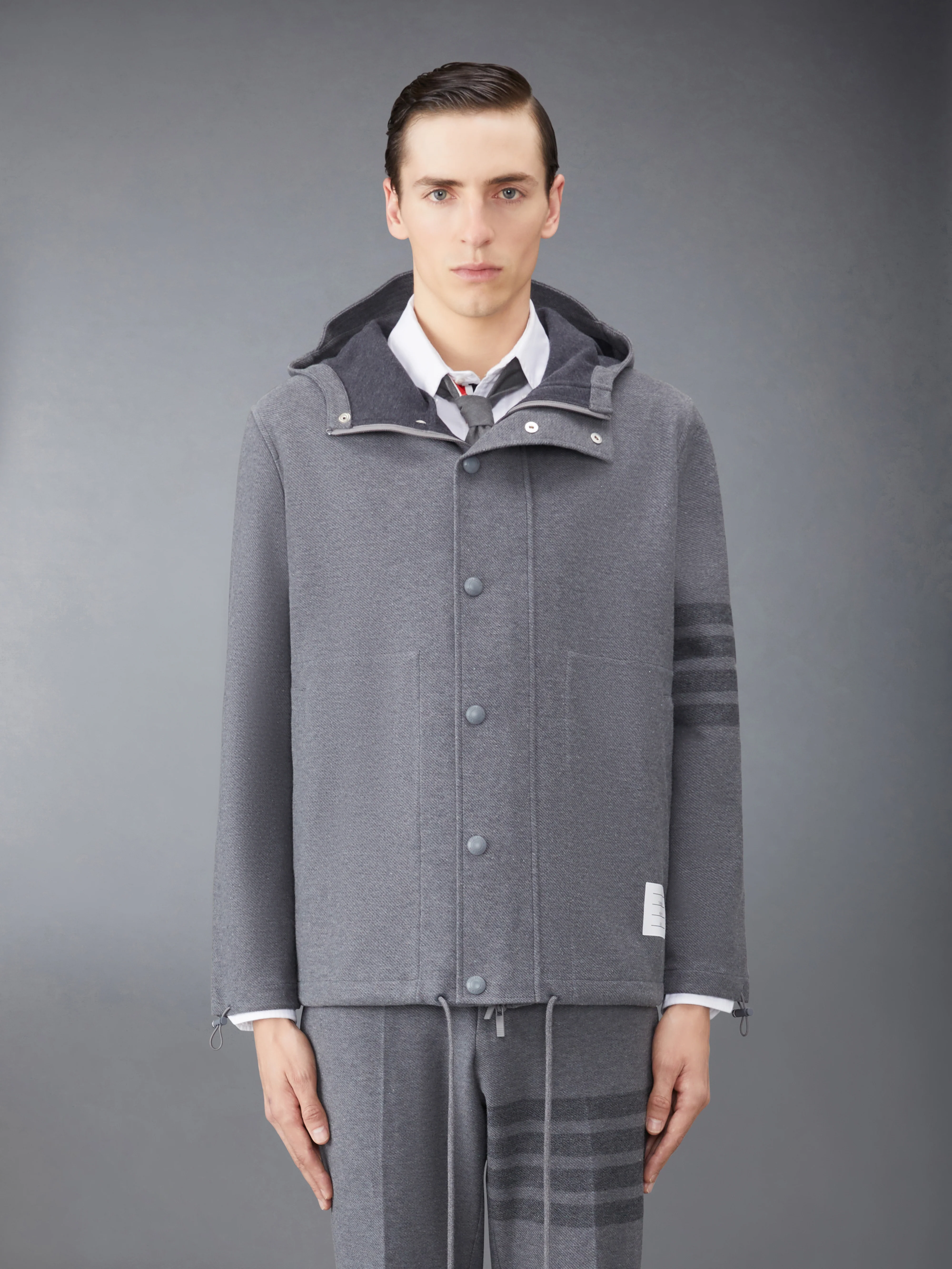 DOUBLE FACE TECH TWILL HOODED JACKET