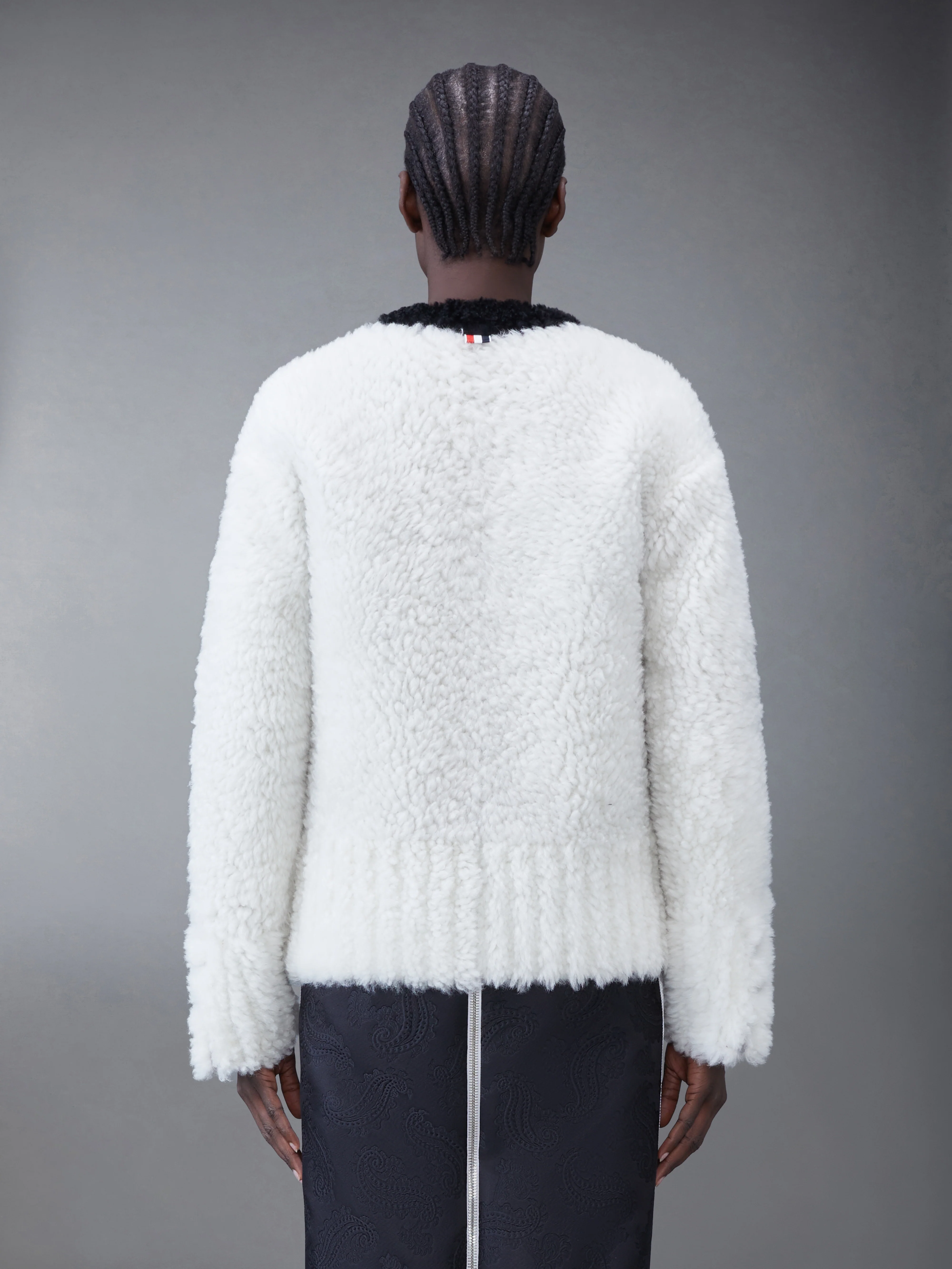 Dyed Shearling Cardigan
