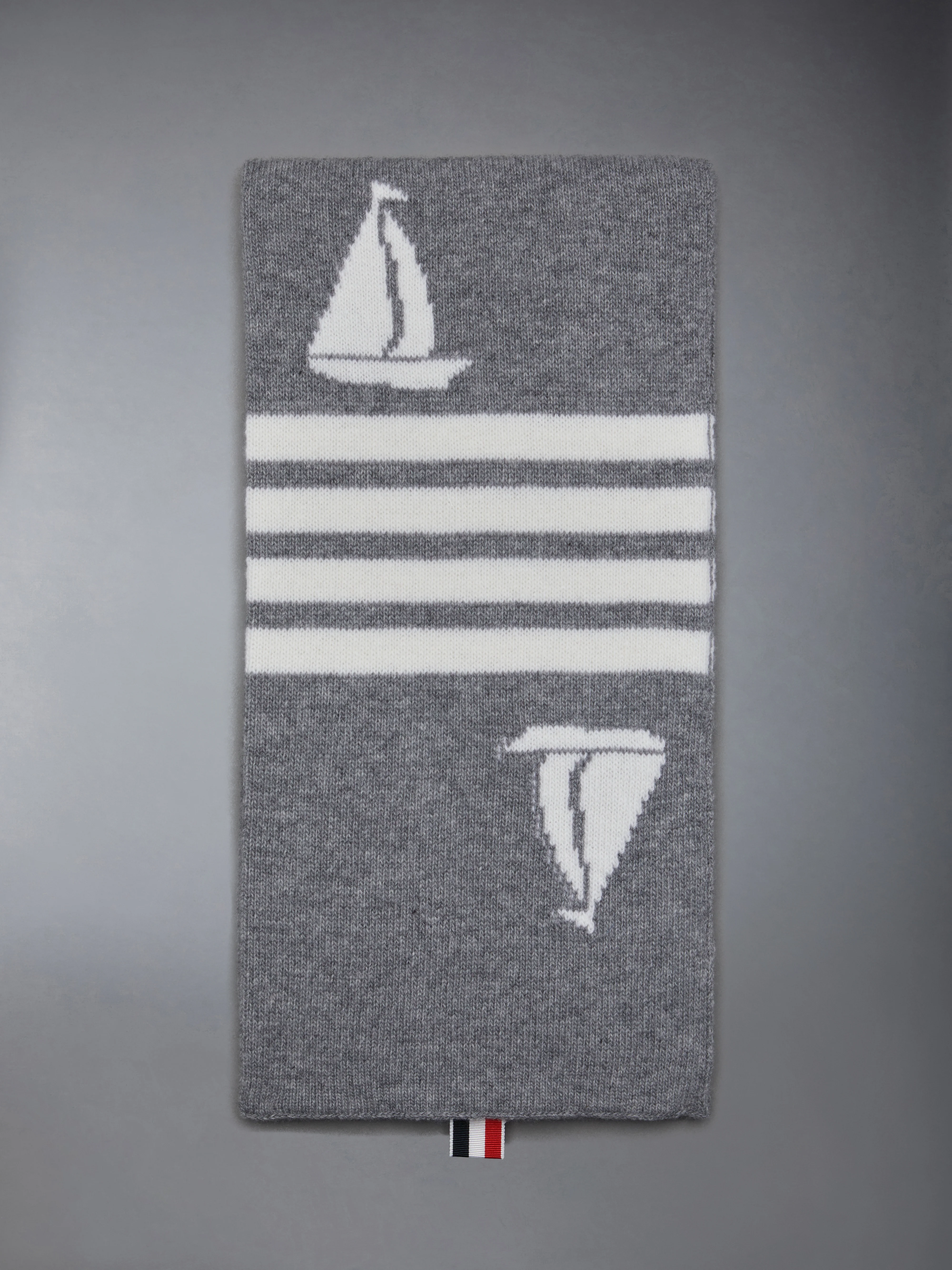 Fine Merino Sailboat 4-bar Scarf