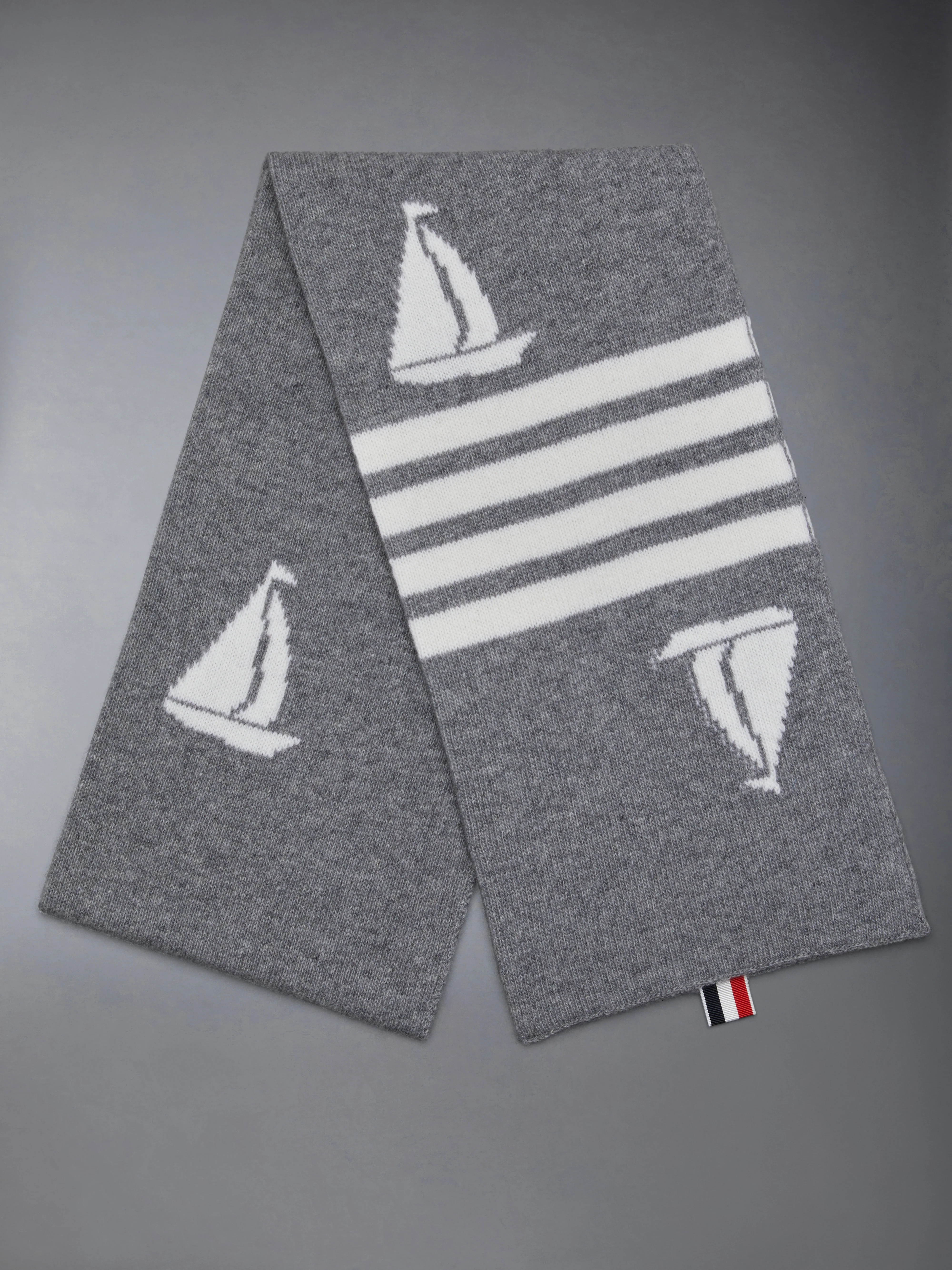 Fine Merino Sailboat 4-bar Scarf