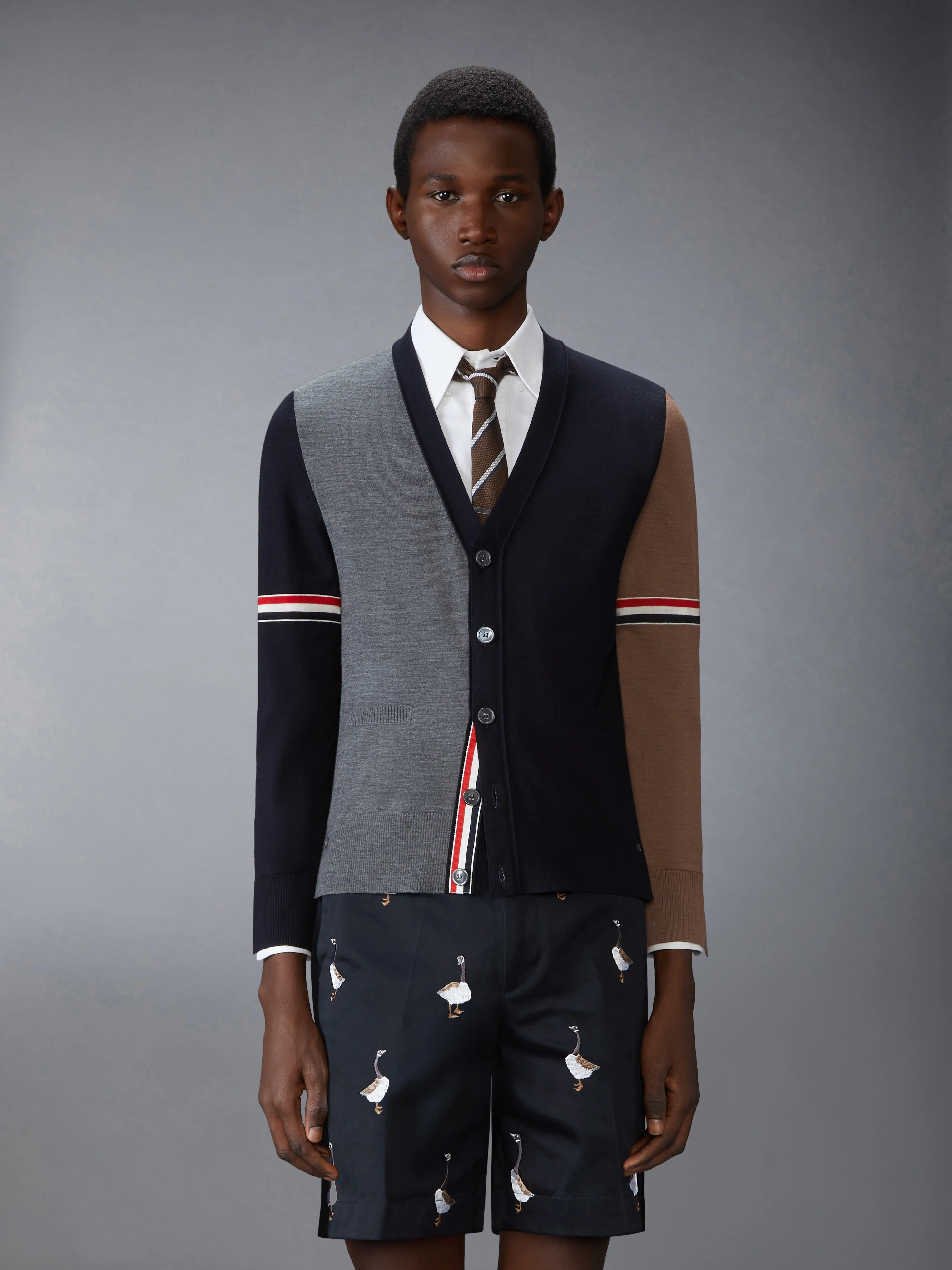 FINE MERINO WOOL FUNMIX V NECK CARDIGAN