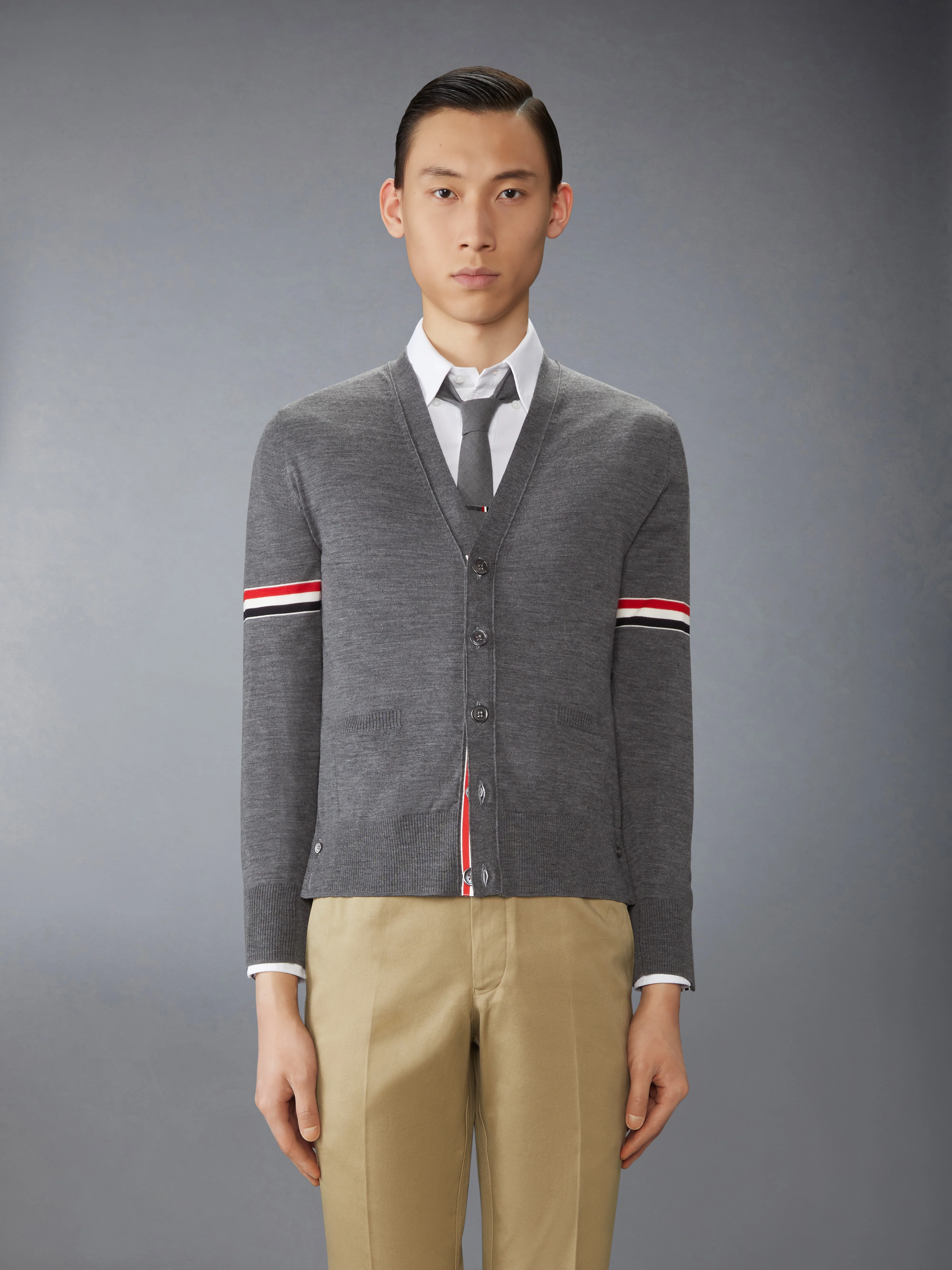 FINE MERINO WOOL RWB ARMBAND CARDIGAN