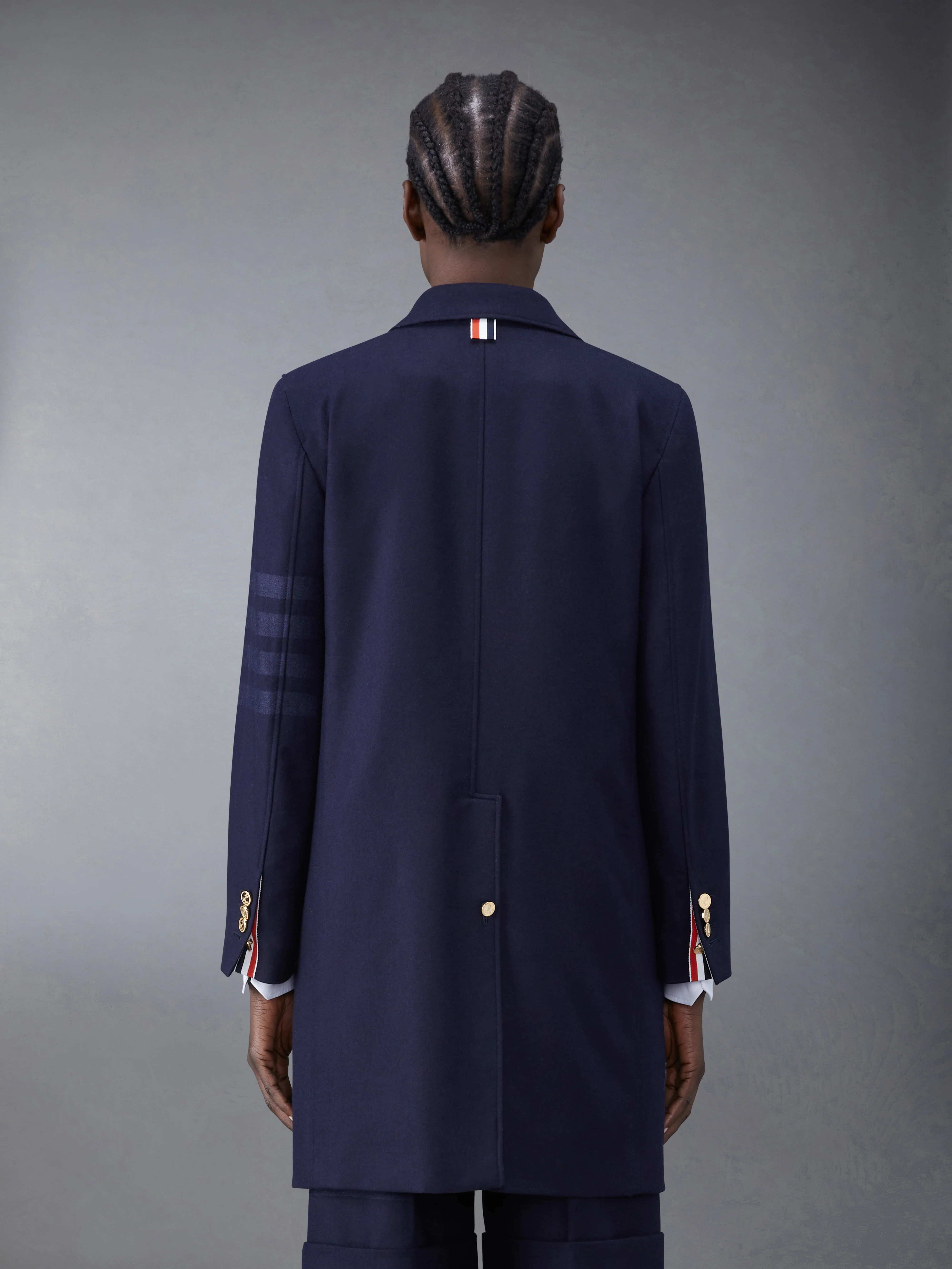 Flannel 4-Bar Sack Overcoat