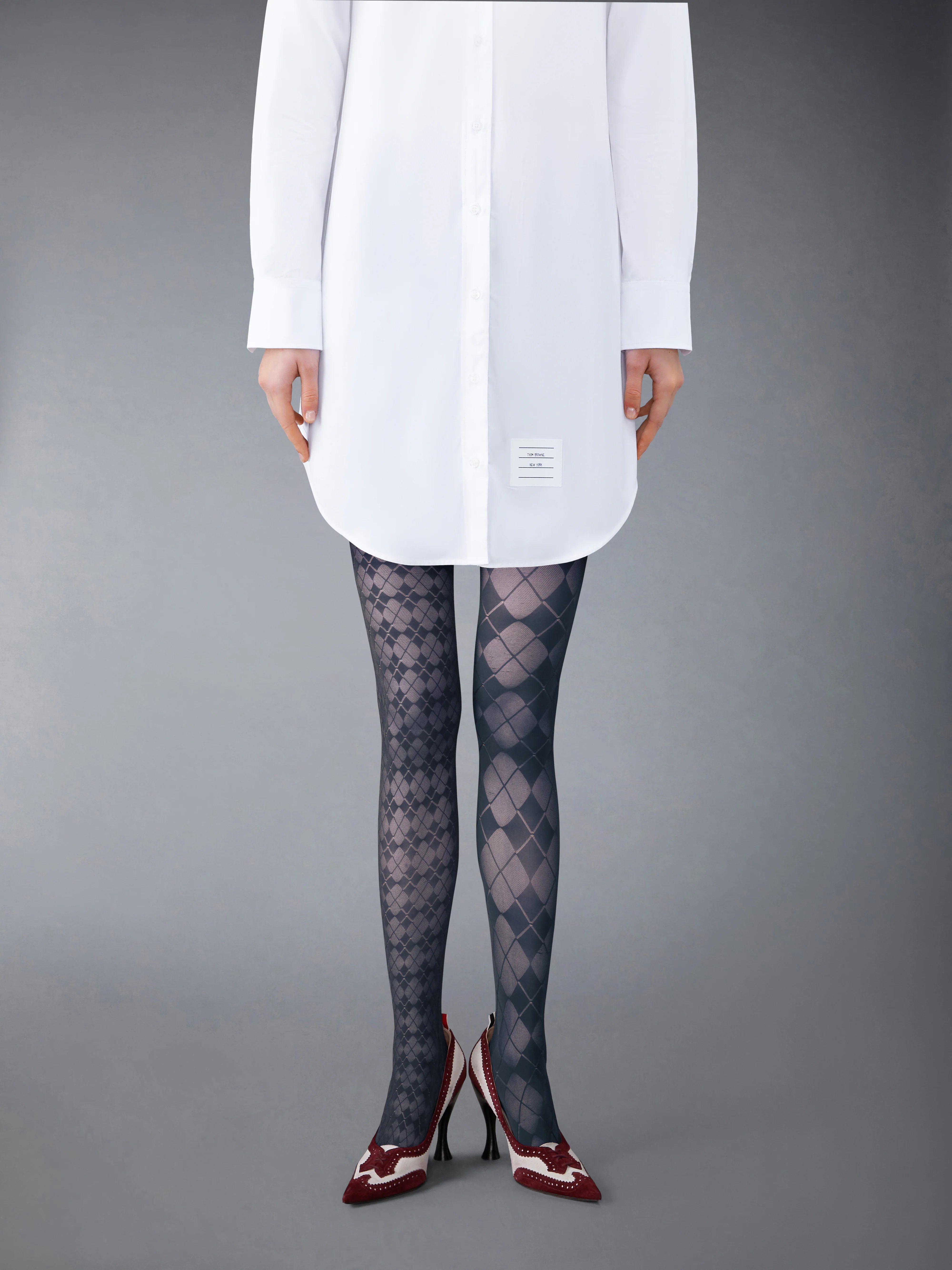 FUNMIX ARGYLE SHEER TIGHTS