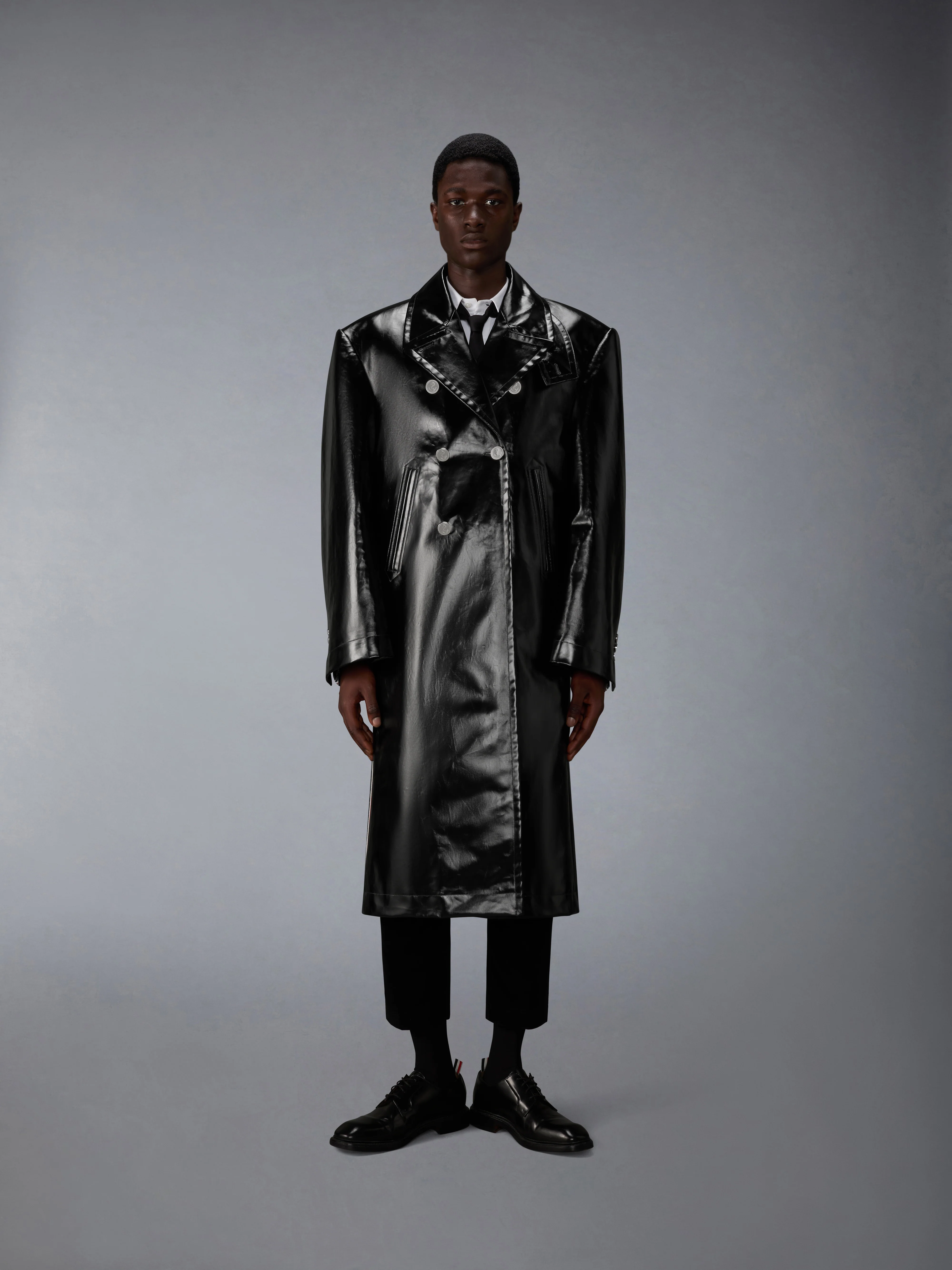GABARDINE SLICKER OVERSIZED PEACOAT