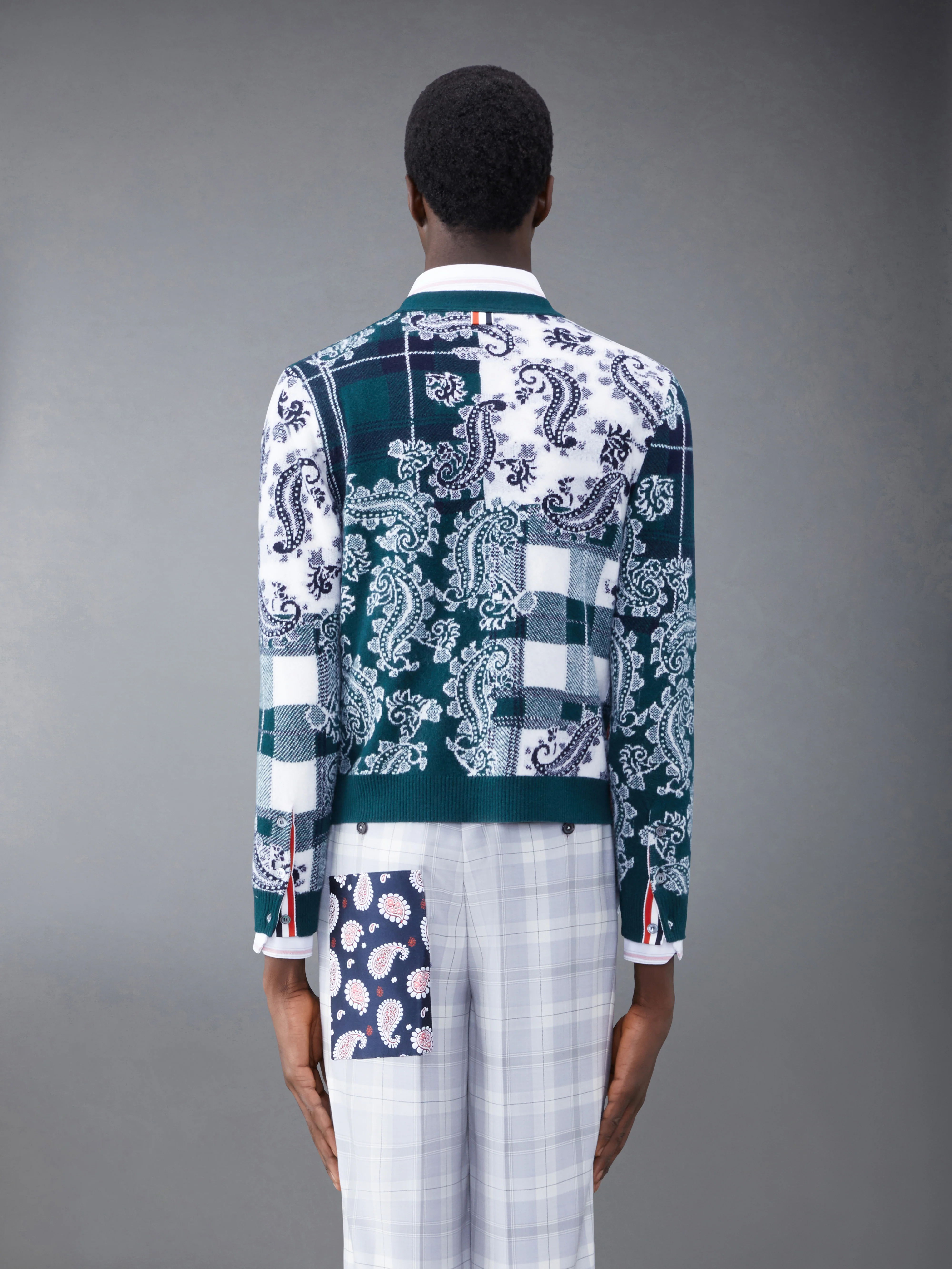 Fun-Mix Tartan Merino V-neck Cardigan
